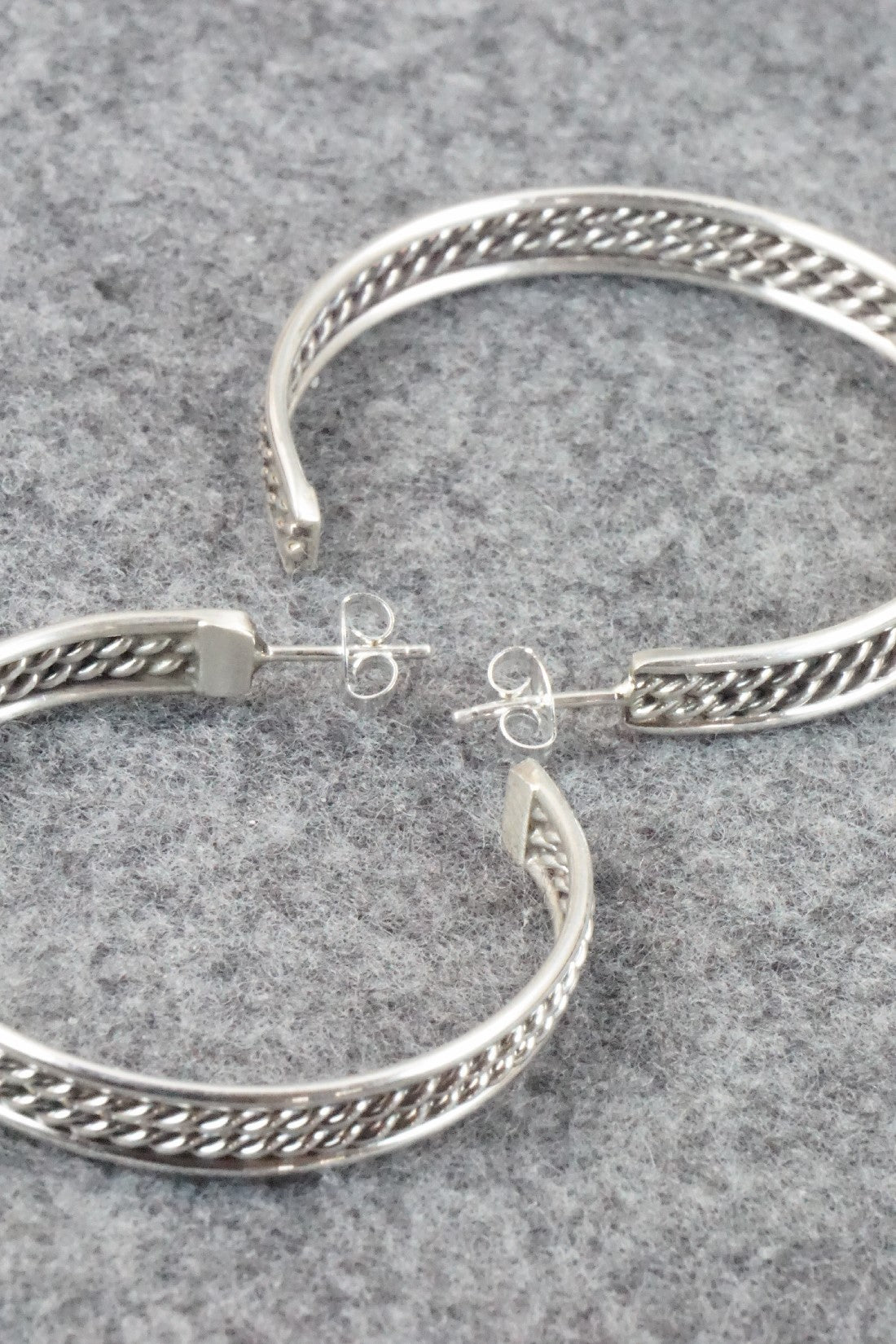 Sterling Silver Hoop Earrings - Elaine Tahe