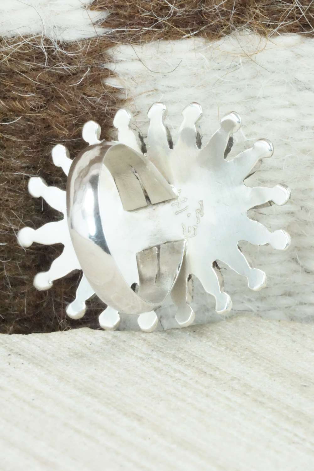 Turquoise & Sterling Silver Ring - Evonne Hustito - Size 8.5