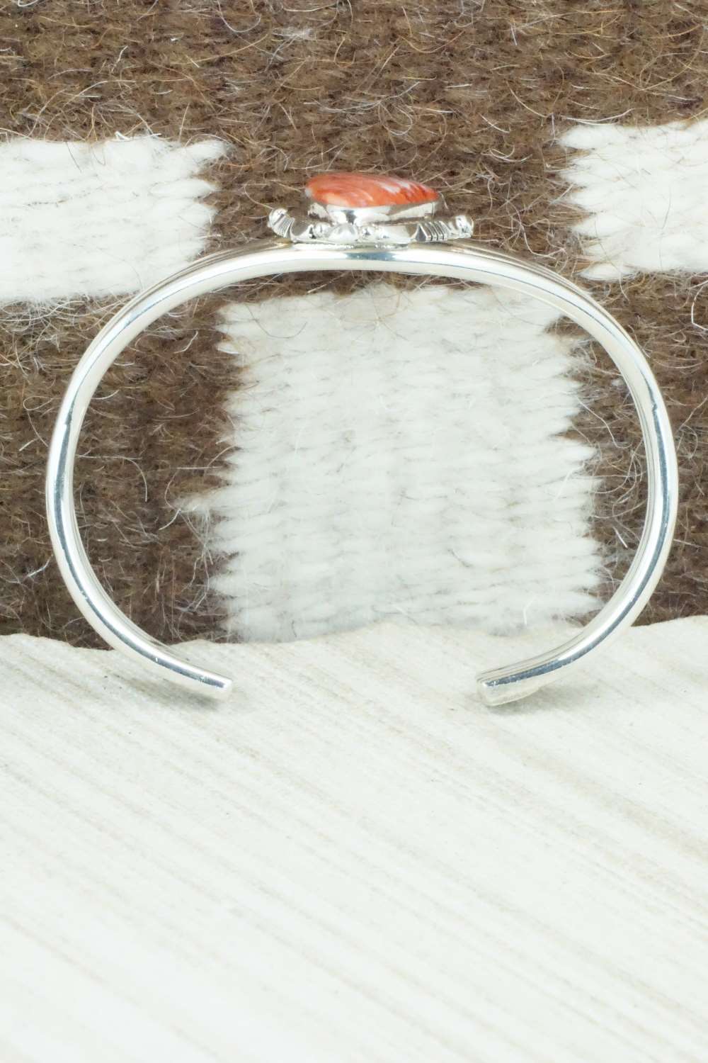 Spiny Oyster & Sterling Silver Bracelet - Daniel Benally