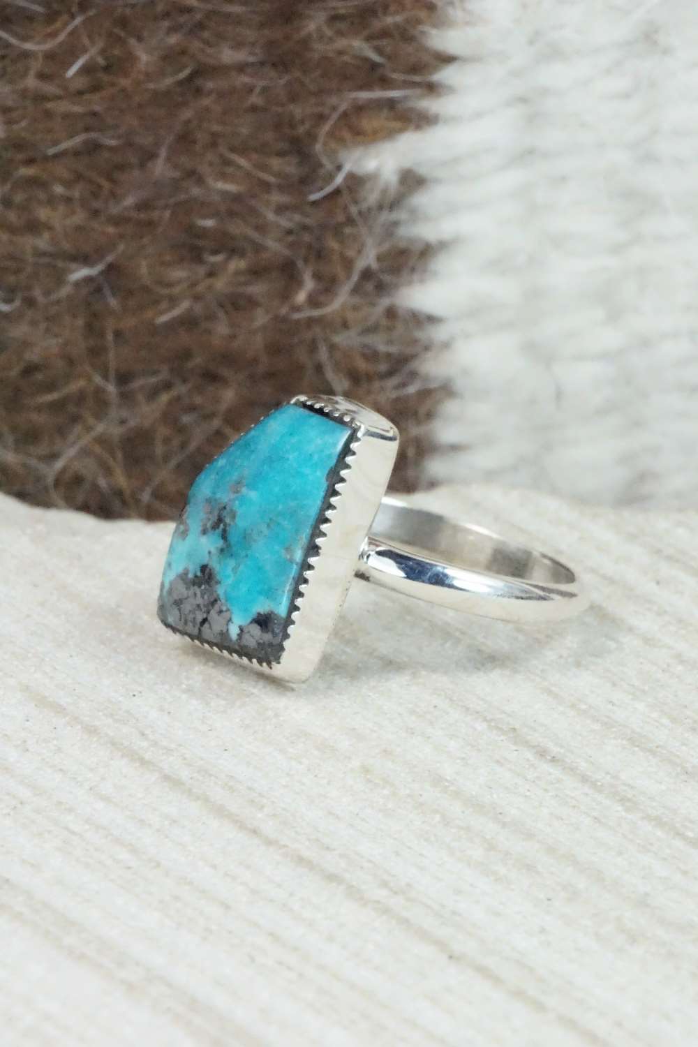 Turquoise & Sterling Silver Ring - Sadie Jim - Size 6.25