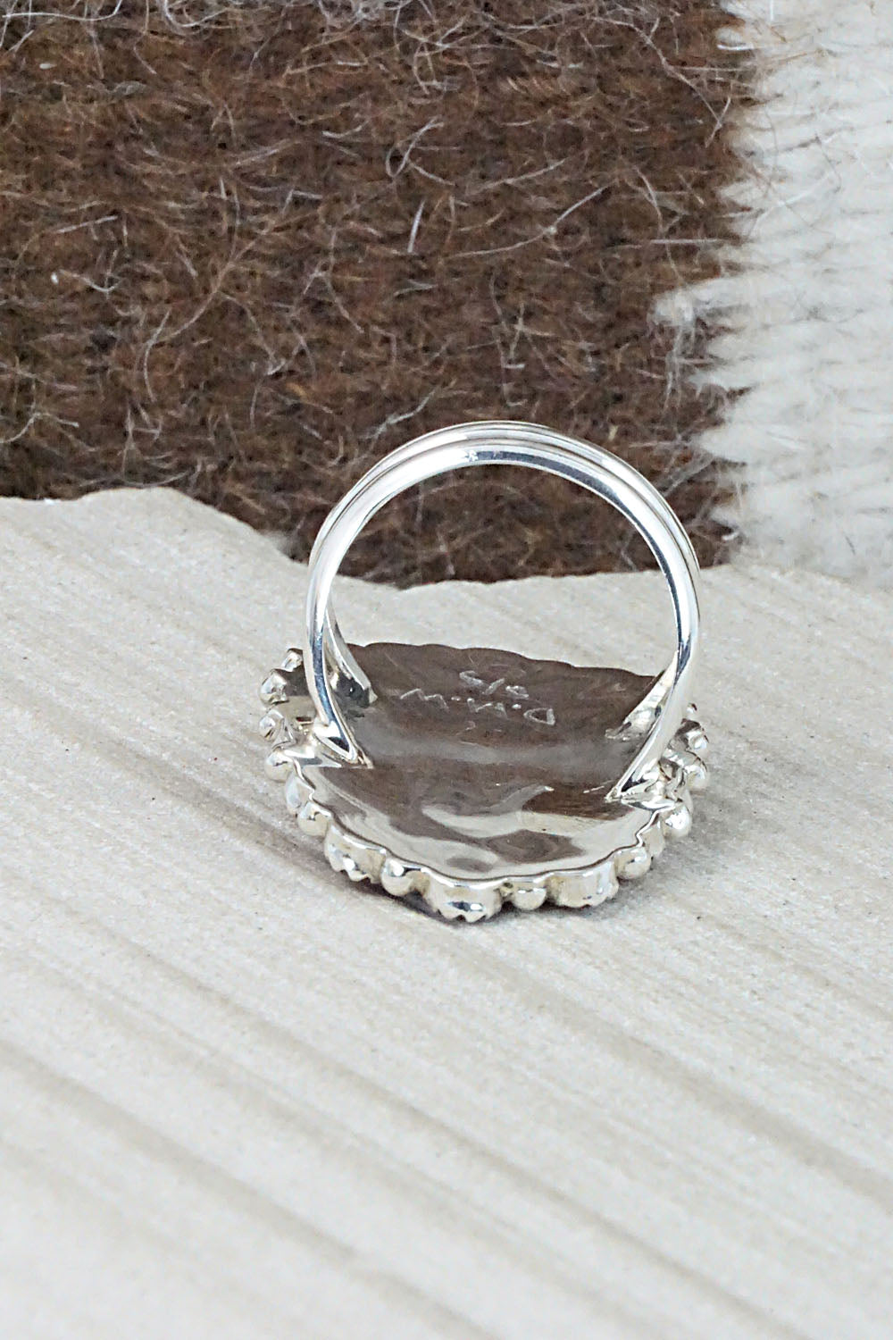 Coral and Sterling Silver Ring - Donovan Wilson - Size 8