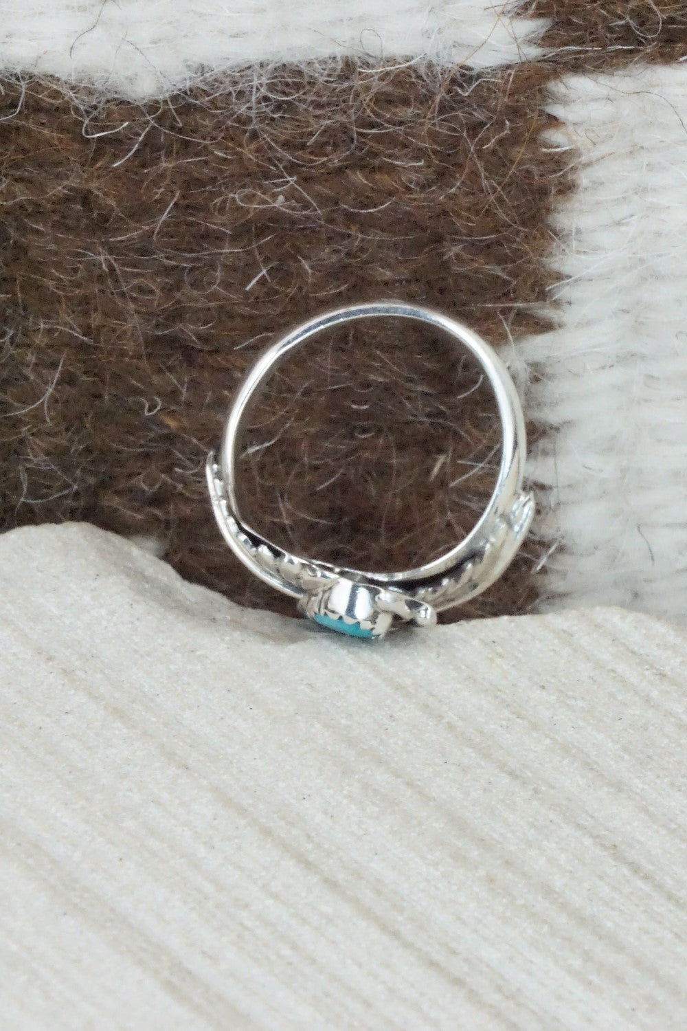 Turquoise & Sterling Silver Ring - Etta Belin - Size 6.25