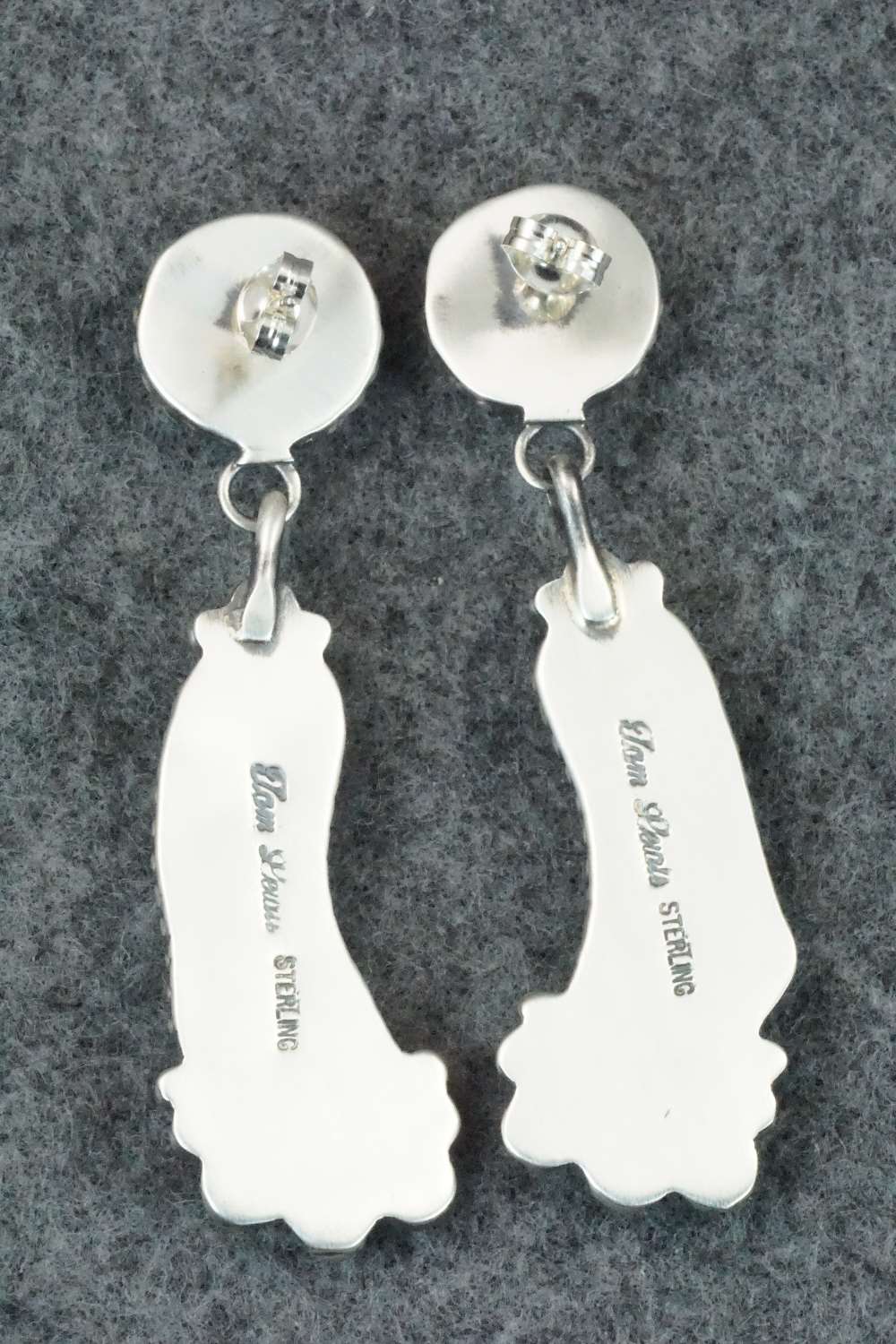 Coral, Turquoise & Sterling Silver Earrings - Tom Lewis