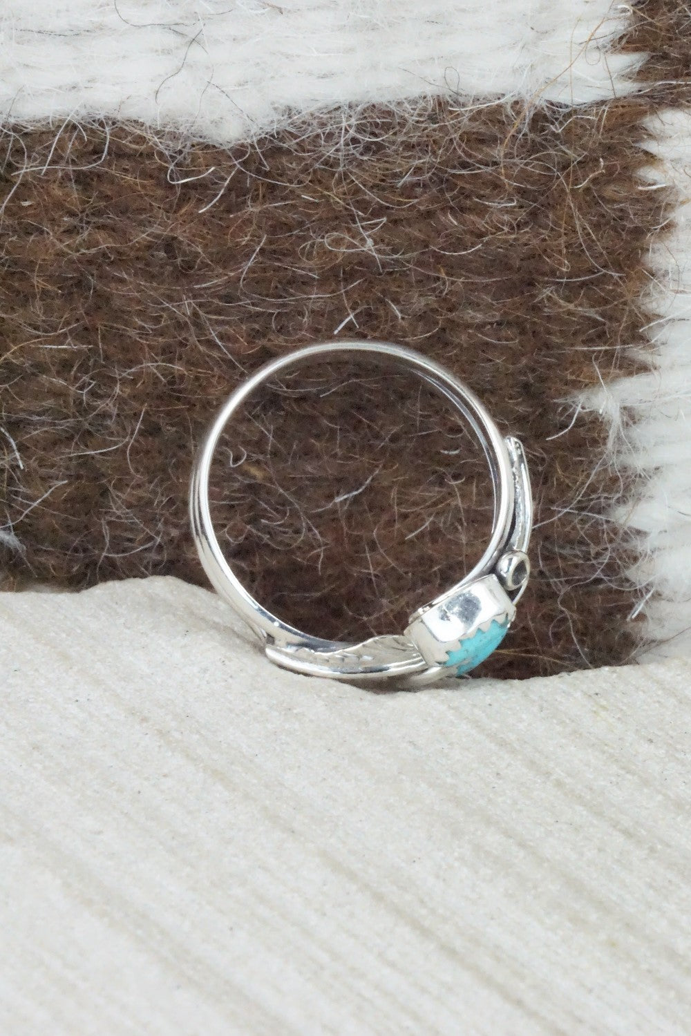 Turquoise & Sterling Silver Ring - Etta Belin - Size 8.25