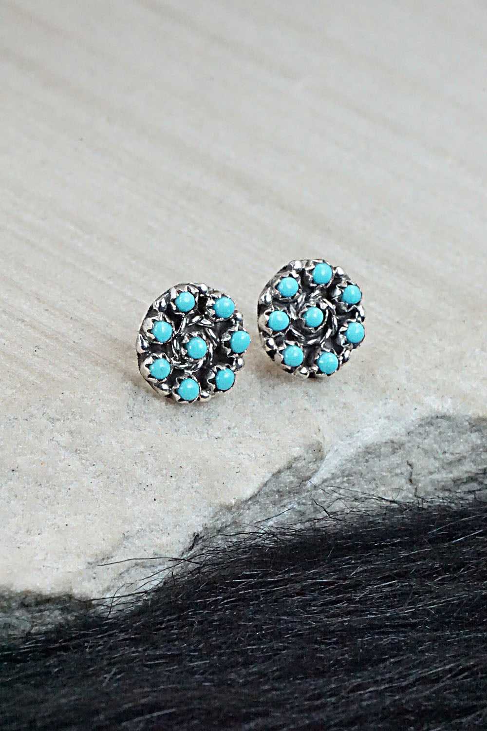 Turquoise & Sterling Silver Earrings - Randy Hooee