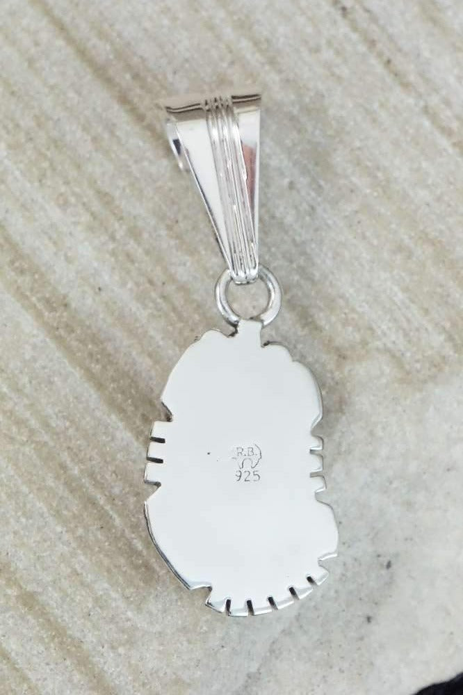 Coral & Sterling Silver Pendant - Samuel Yellowhair