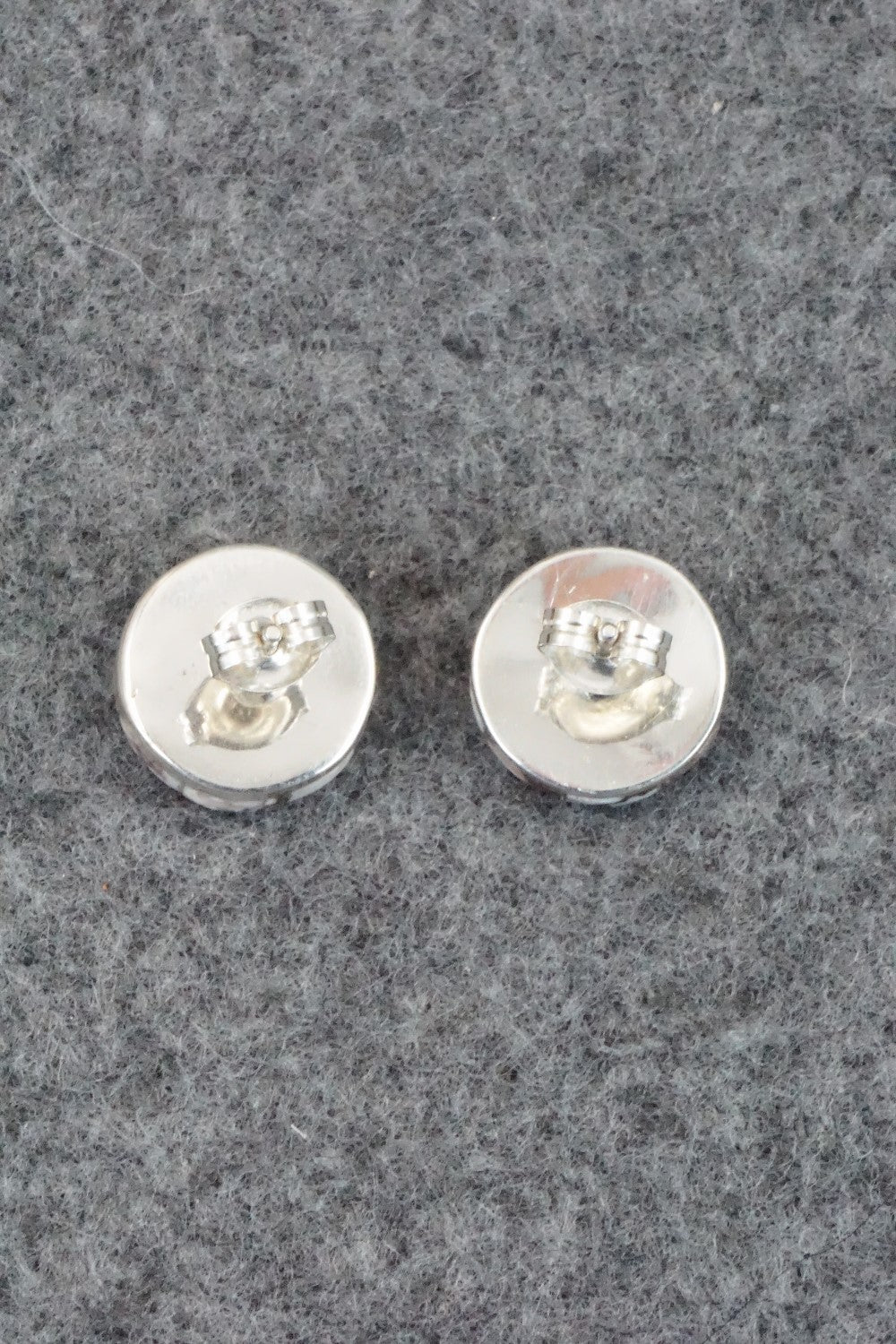 Wild Horse & Sterling Silver Inlay Earrings - Johnson Laweka