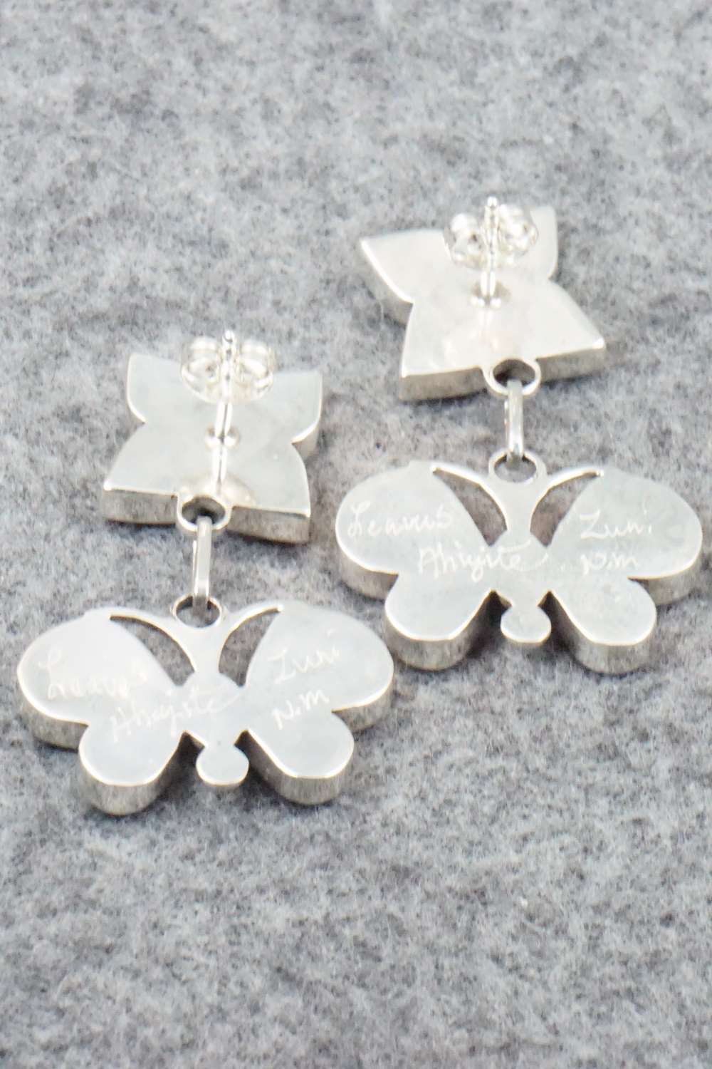 Multi Stone Inlay & Sterling Silver Earrings - Leavus Ahiyite
