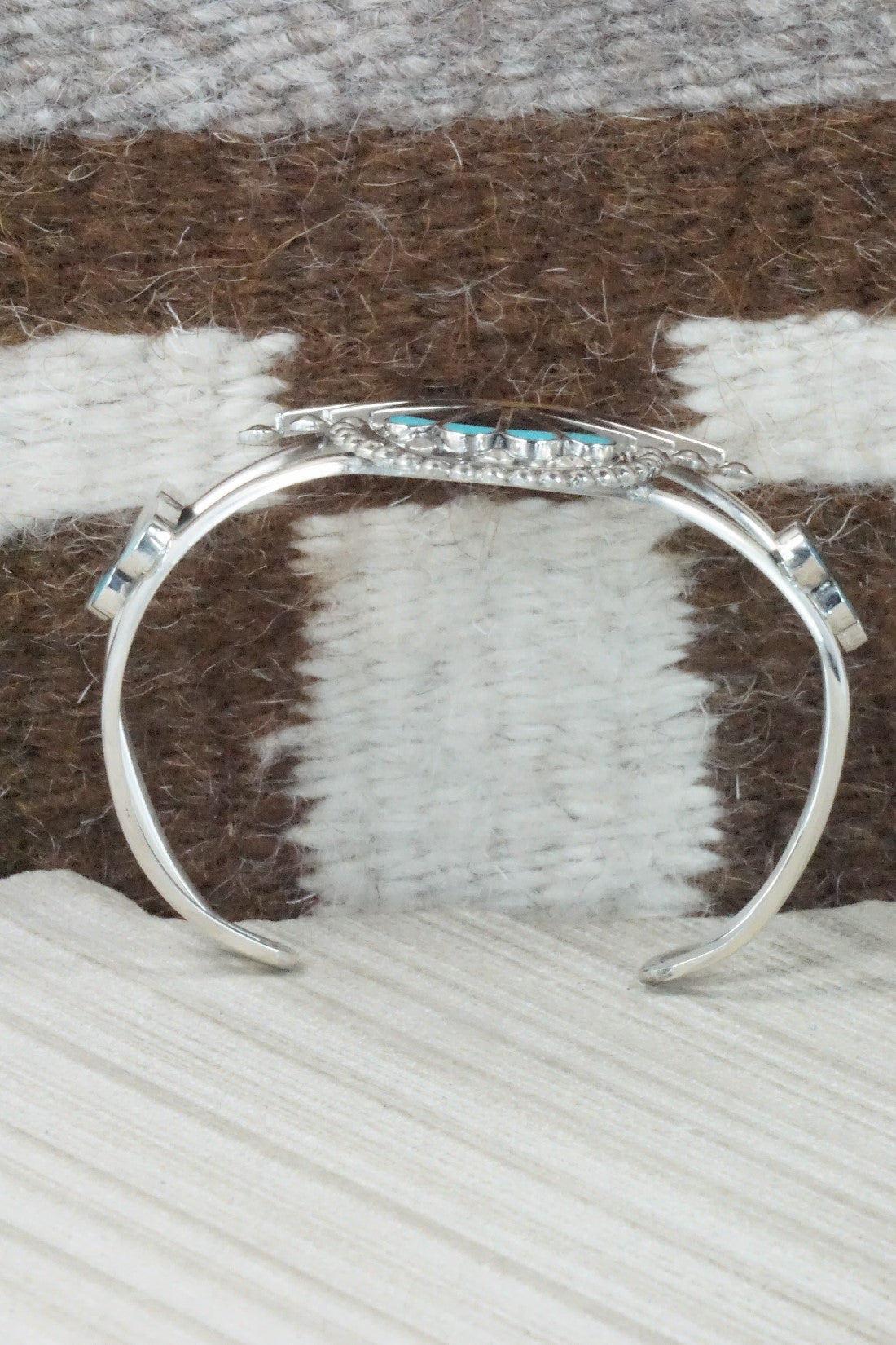 Multi Stone & Sterling Silver Inlay Bracelet - Adrian Wallace