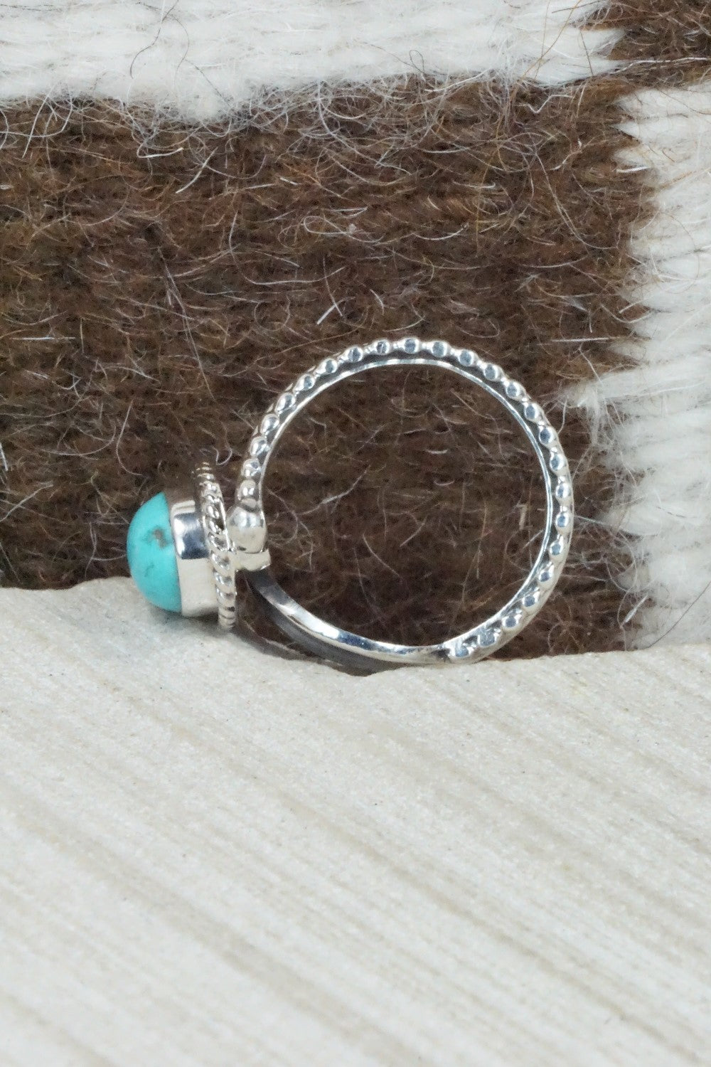 Turquoise & Sterling Silver Ring - Thomas Yazzie - Size 7.75