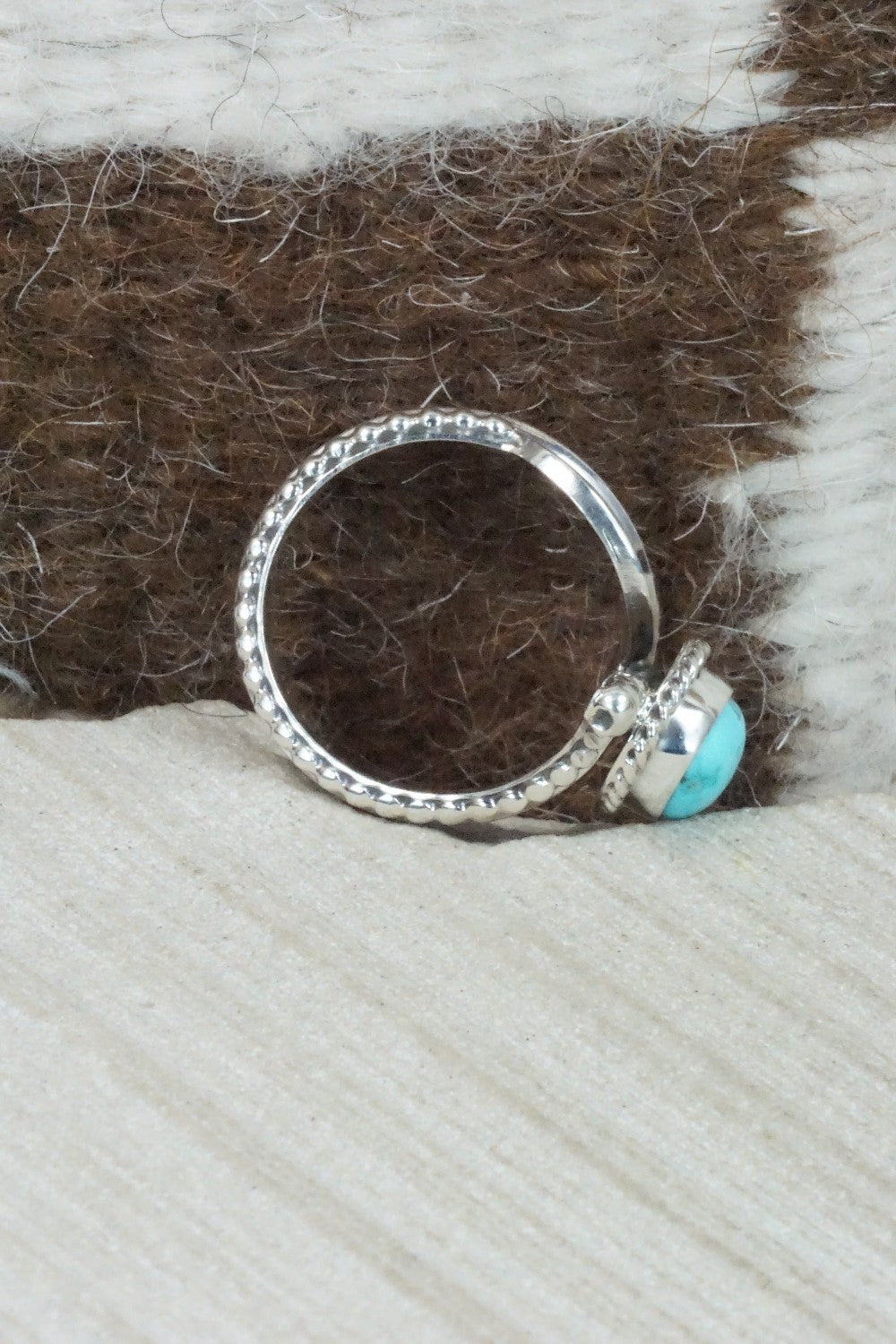 Turquoise & Sterling Silver Ring - Thomas Yazzie - Size 8.75