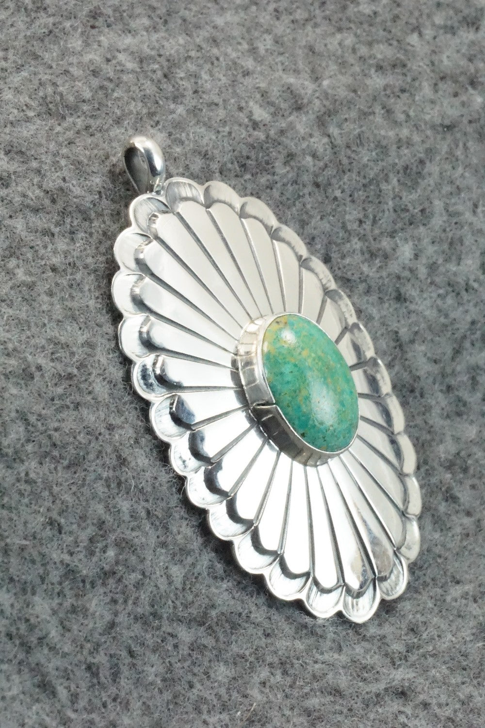 Turquoise & Sterling Silver Pendant - R Livingston