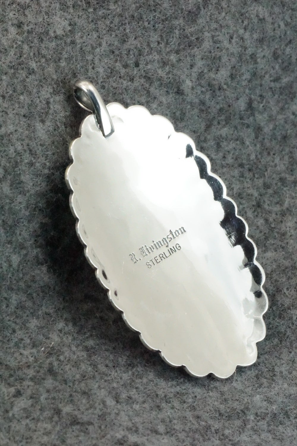 Turquoise & Sterling Silver Pendant - R Livingston