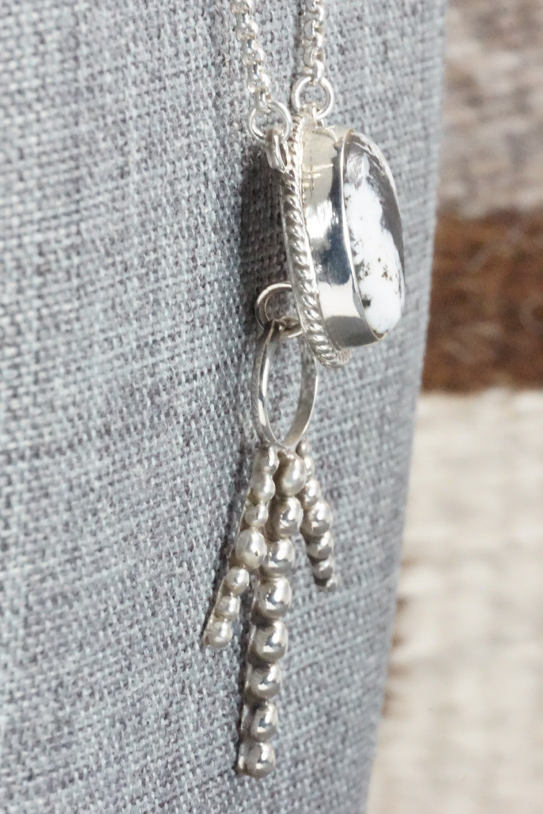 White Buffalo & Sterling Silver Necklace - Angie Platero