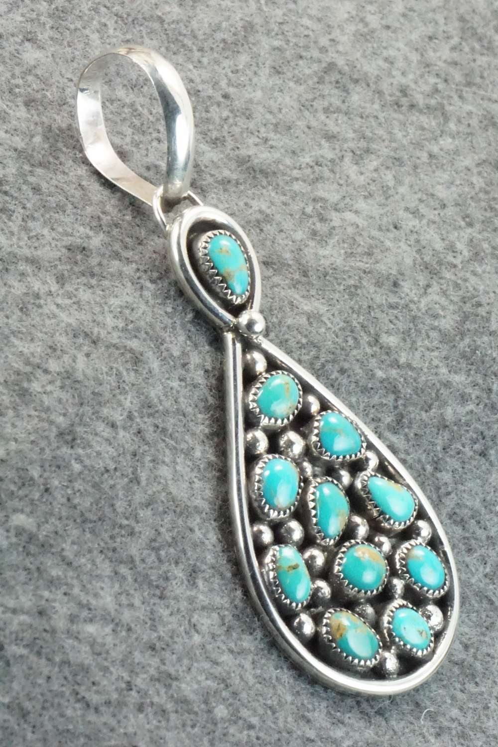 Turquoise & Sterling Silver Pendant - Priscilla Reeder