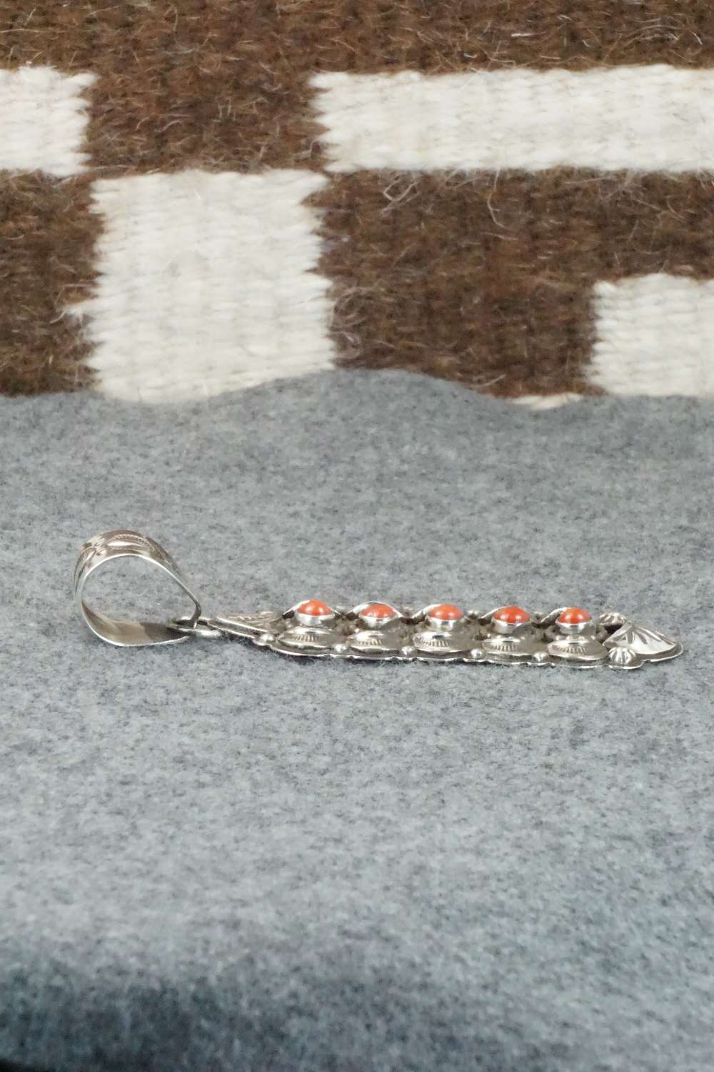 Coral & Sterling Silver Pendant - James Lee Jr.