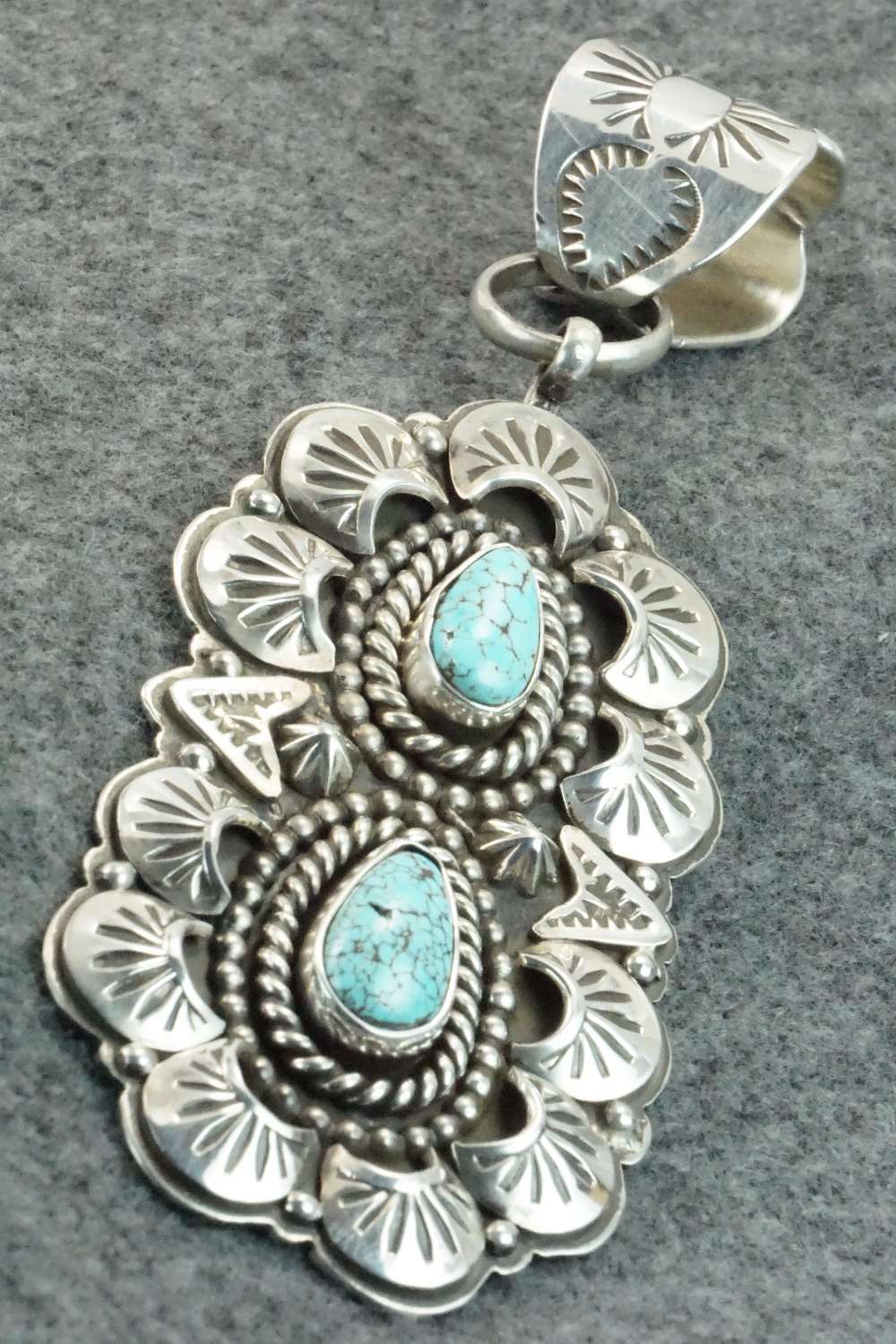 Turquoise & Sterling Silver Pendant - James Lee Jr