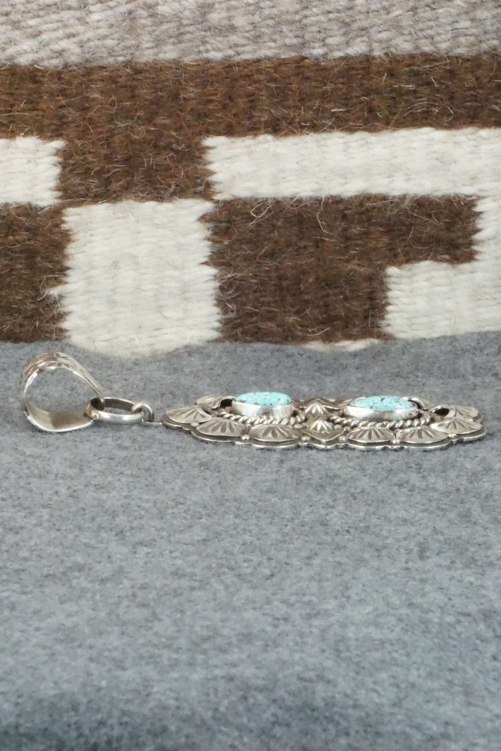 Turquoise & Sterling Silver Pendant - James Lee Jr
