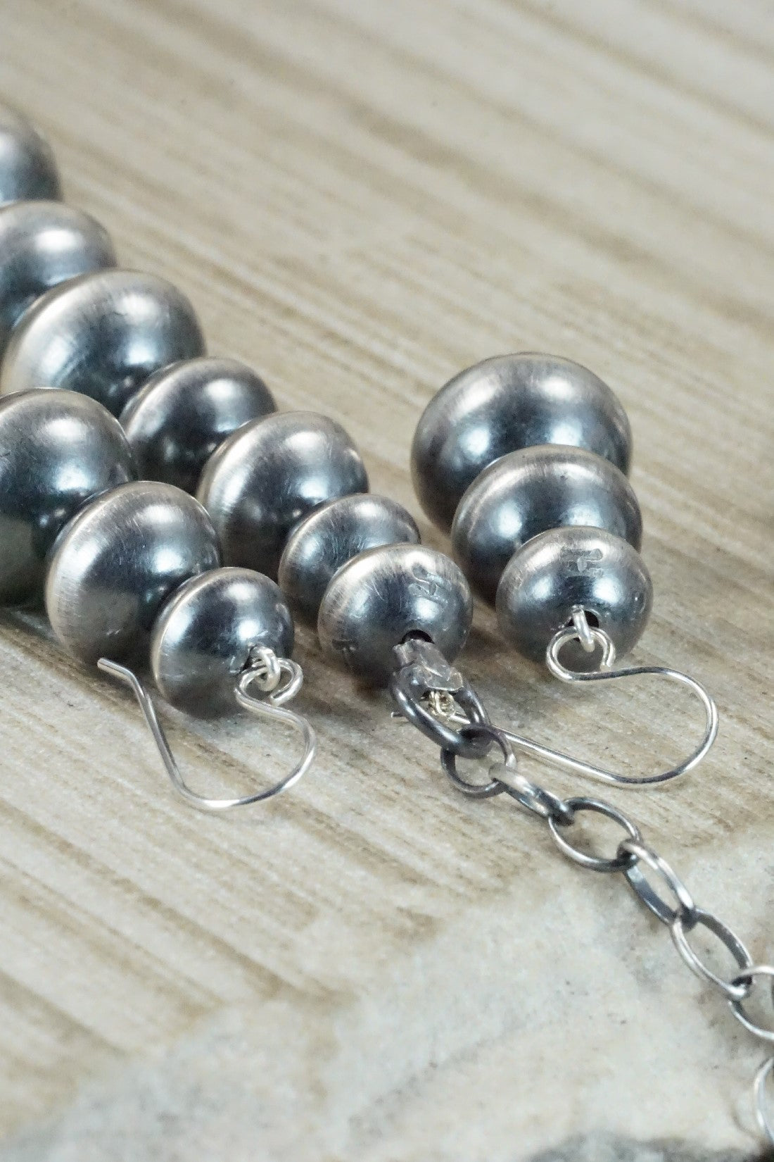Sterling Silver Navajo Pearl Necklace & Earrings - Tonisha Haley