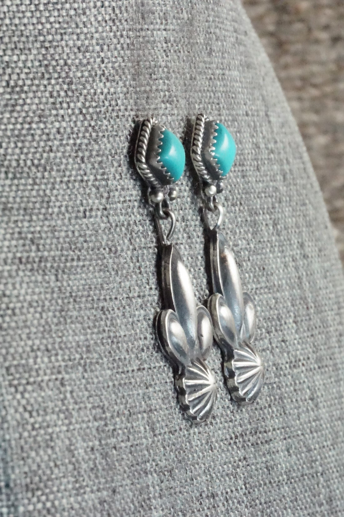 Turquoise & Sterling Silver Earrings - Verley Betone