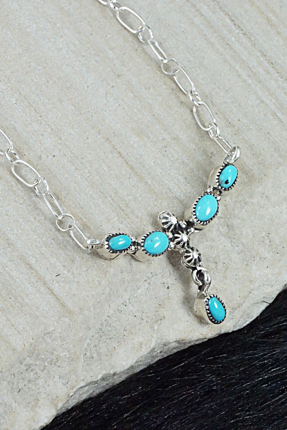 Turquoise & Sterling Silver Necklace - Loretta Smith
