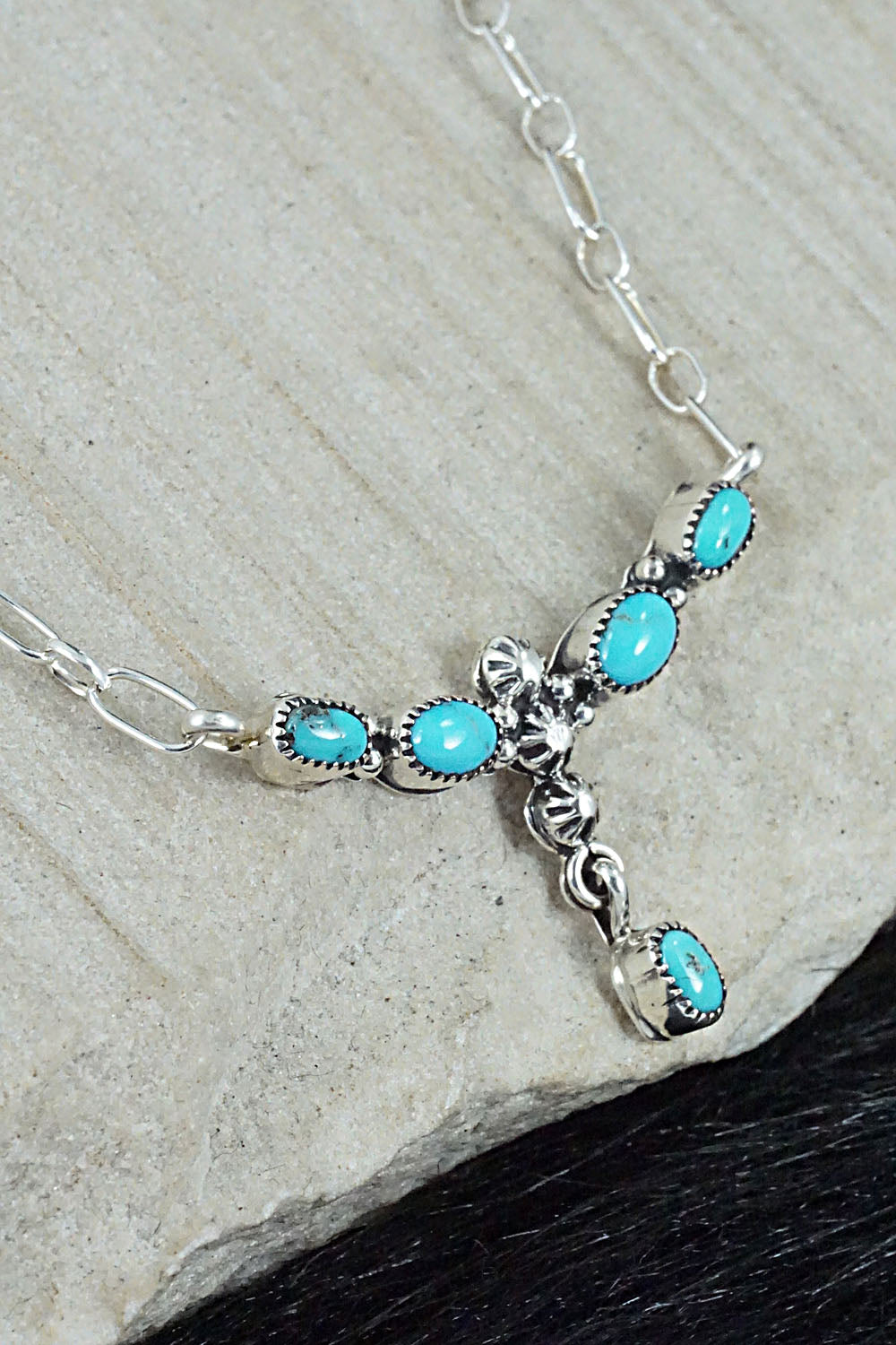 Turquoise & Sterling Silver Necklace - Loretta Smith