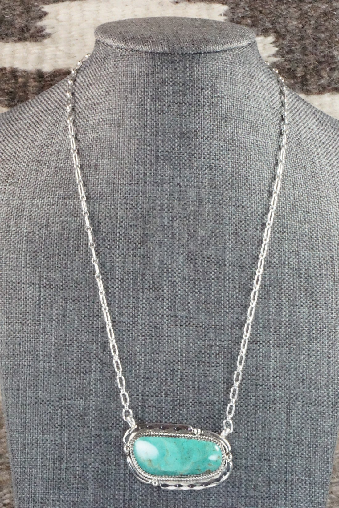 Turquoise & Sterling Silver Necklace - Kenny Calavaza