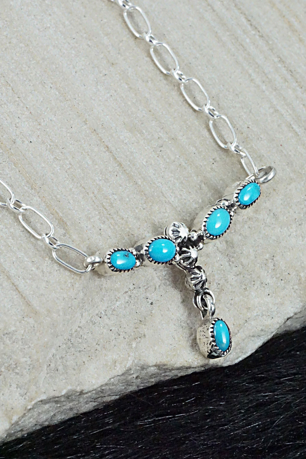 Turquoise & Sterling Silver Necklace - Loretta Smith