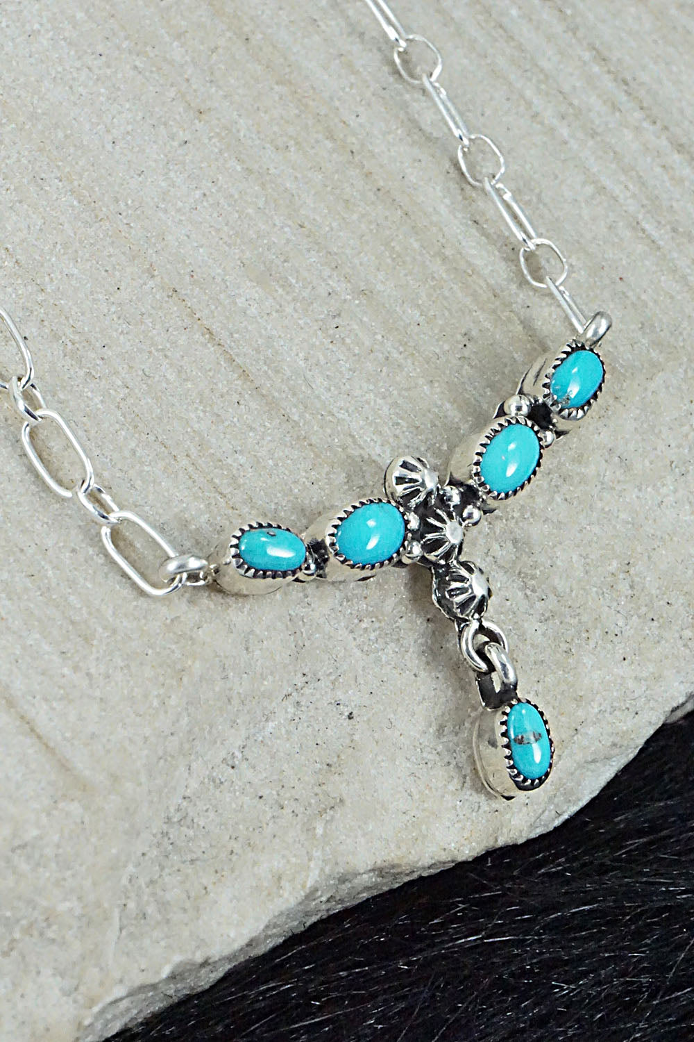 Turquoise & Sterling Silver Necklace - Loretta Smith