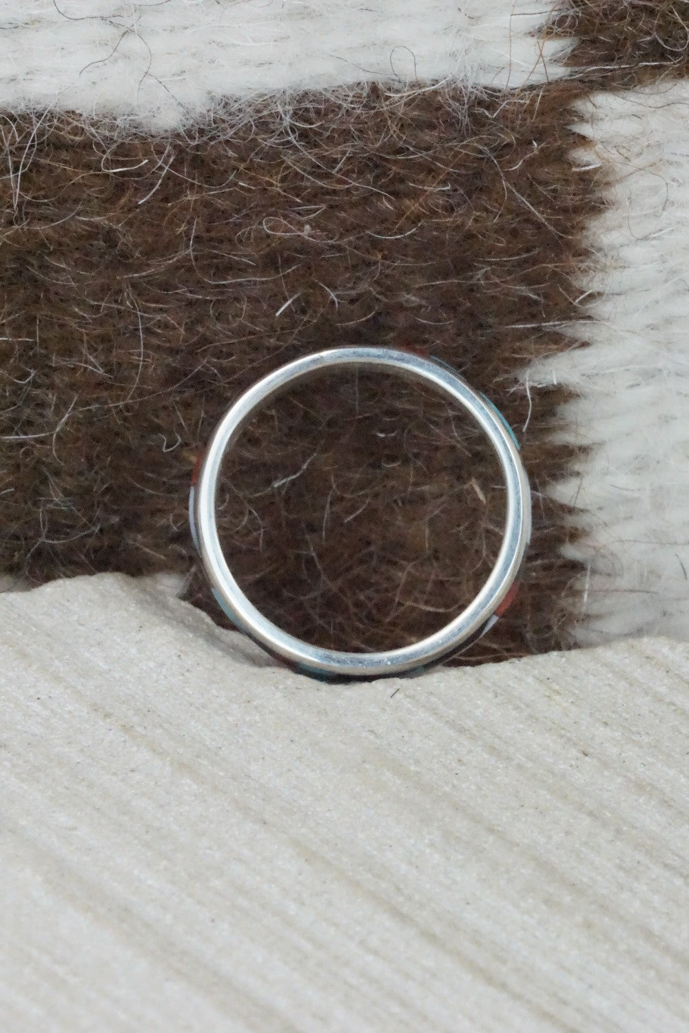 Multi Stone & Sterling Silver Inlay Ring - Rodney Lalio - Size 9