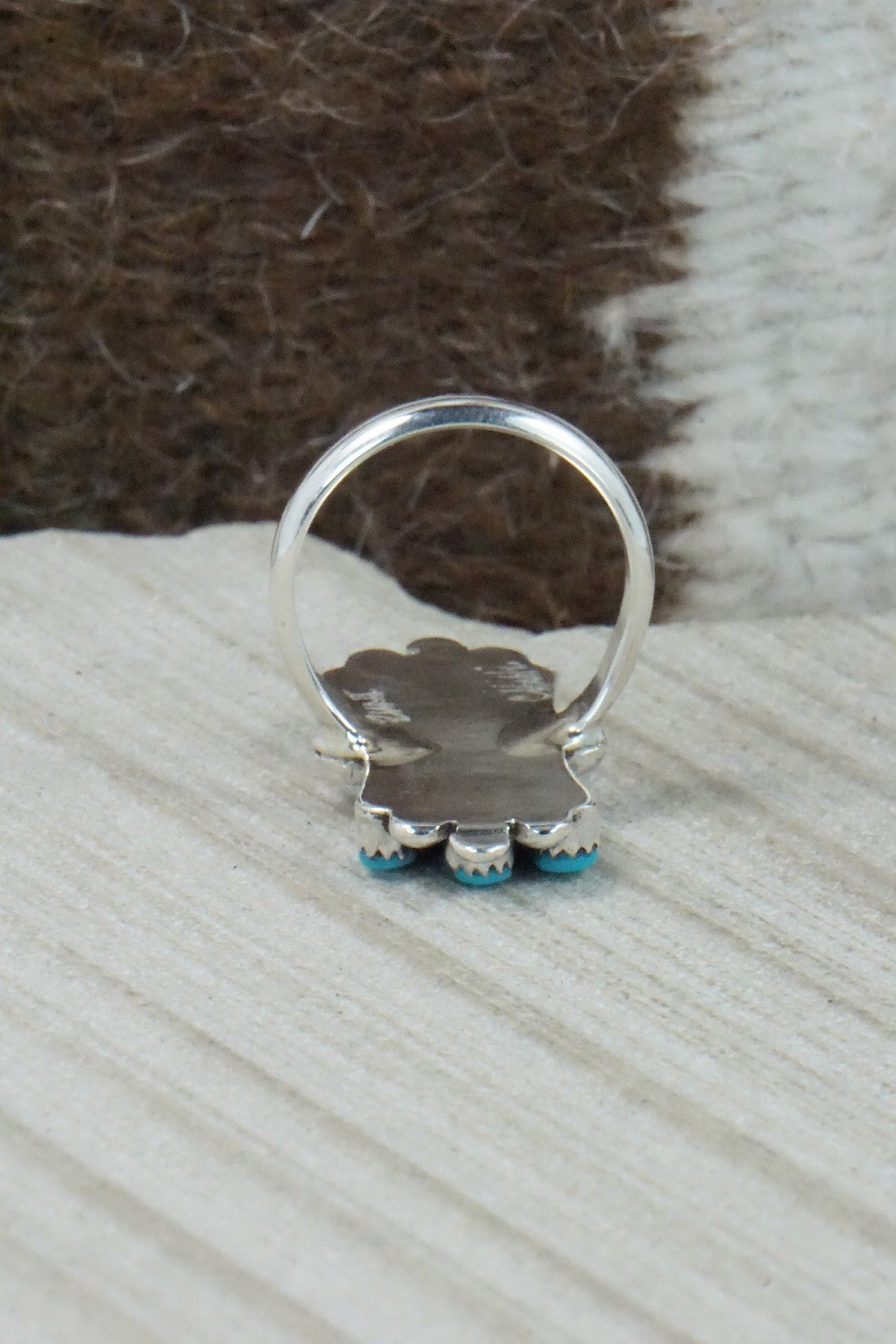Turquoise & Sterling Silver Ring - Carlene Hattie - Size 6.25