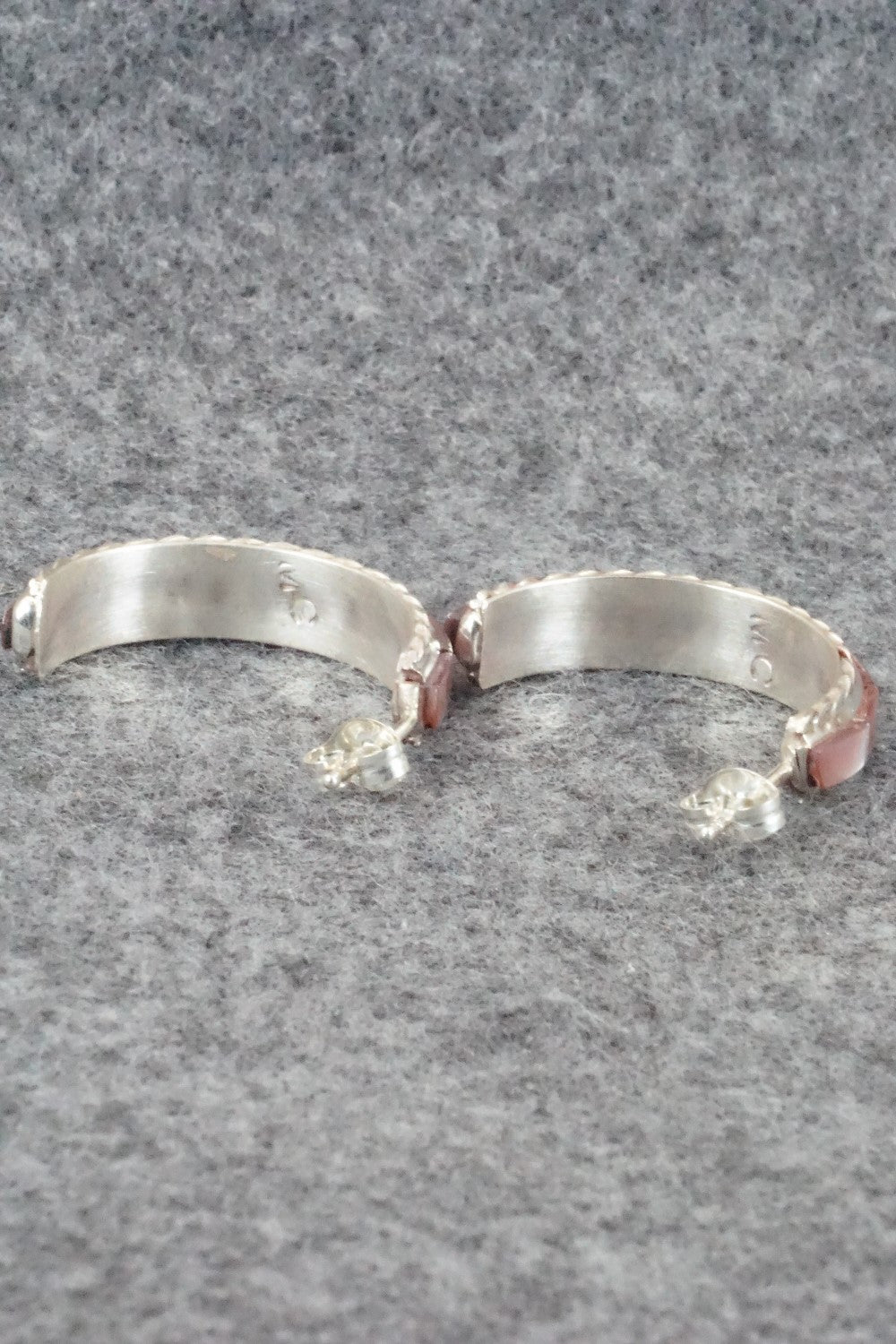 Mother of Pearl & Sterling Silver Inlay Earrings - Malcolm Chavez
