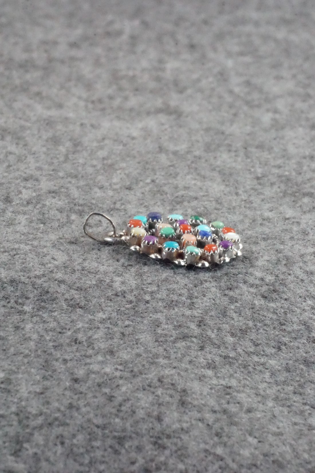 Multi Stone & Sterling Silver Pendant - Lorencita Walela