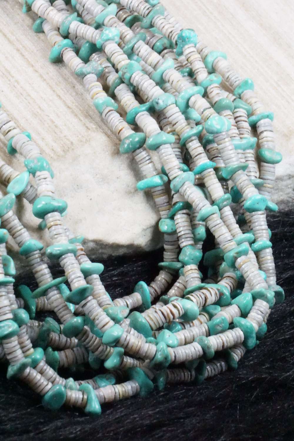 Turquoise, Shell & Sterling Silver Necklace - Ramona Bird
