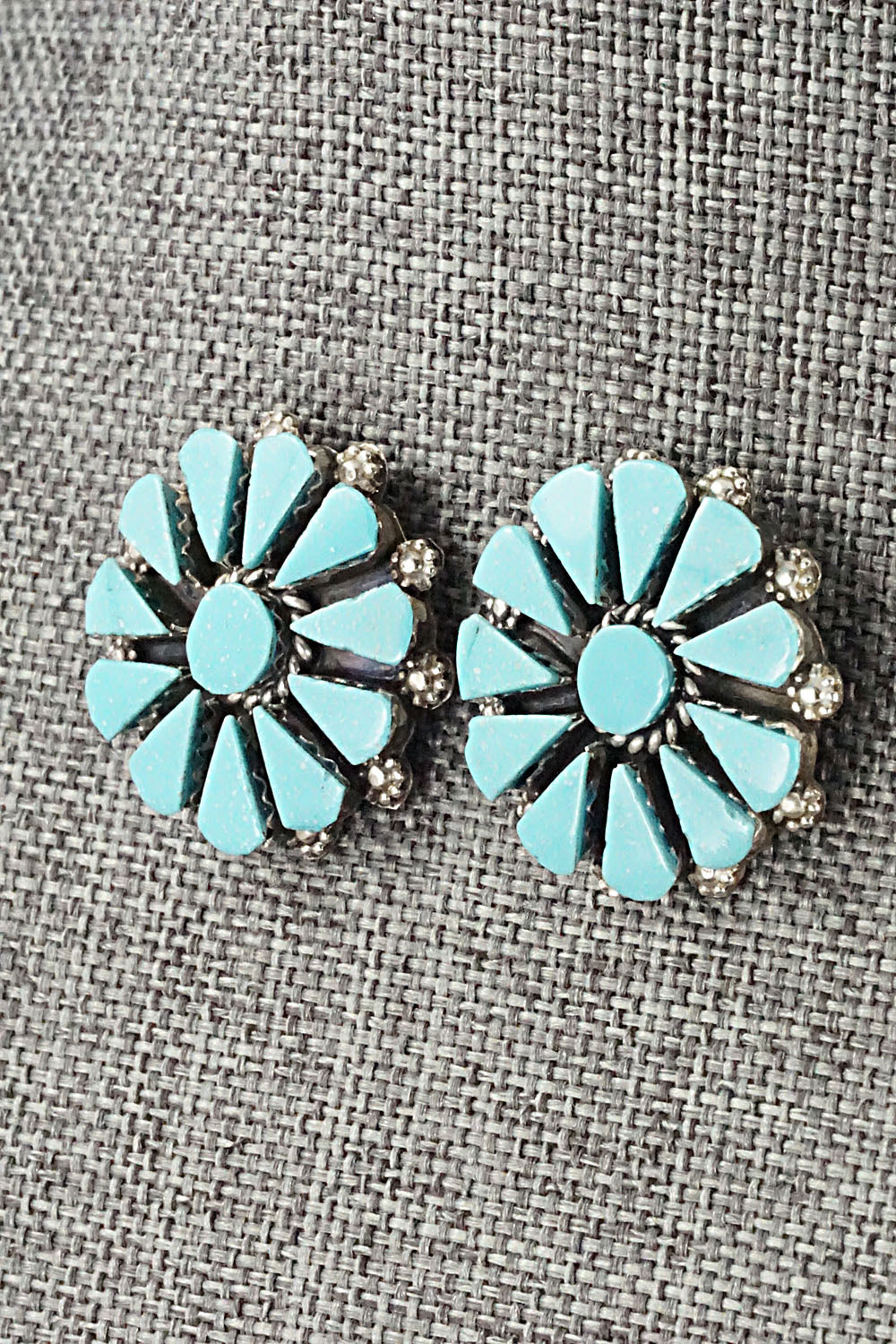 Turquoise & Sterling Silver Earrings - Merlinda Chavez