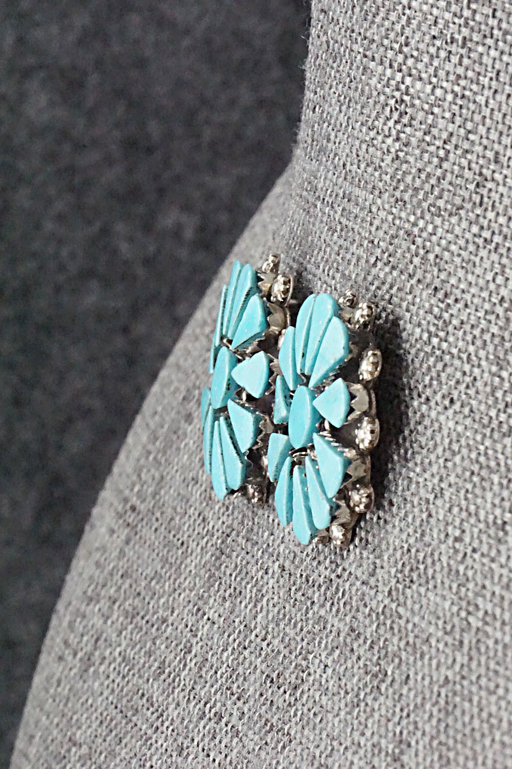 Turquoise & Sterling Silver Earrings - Merlinda Chavez