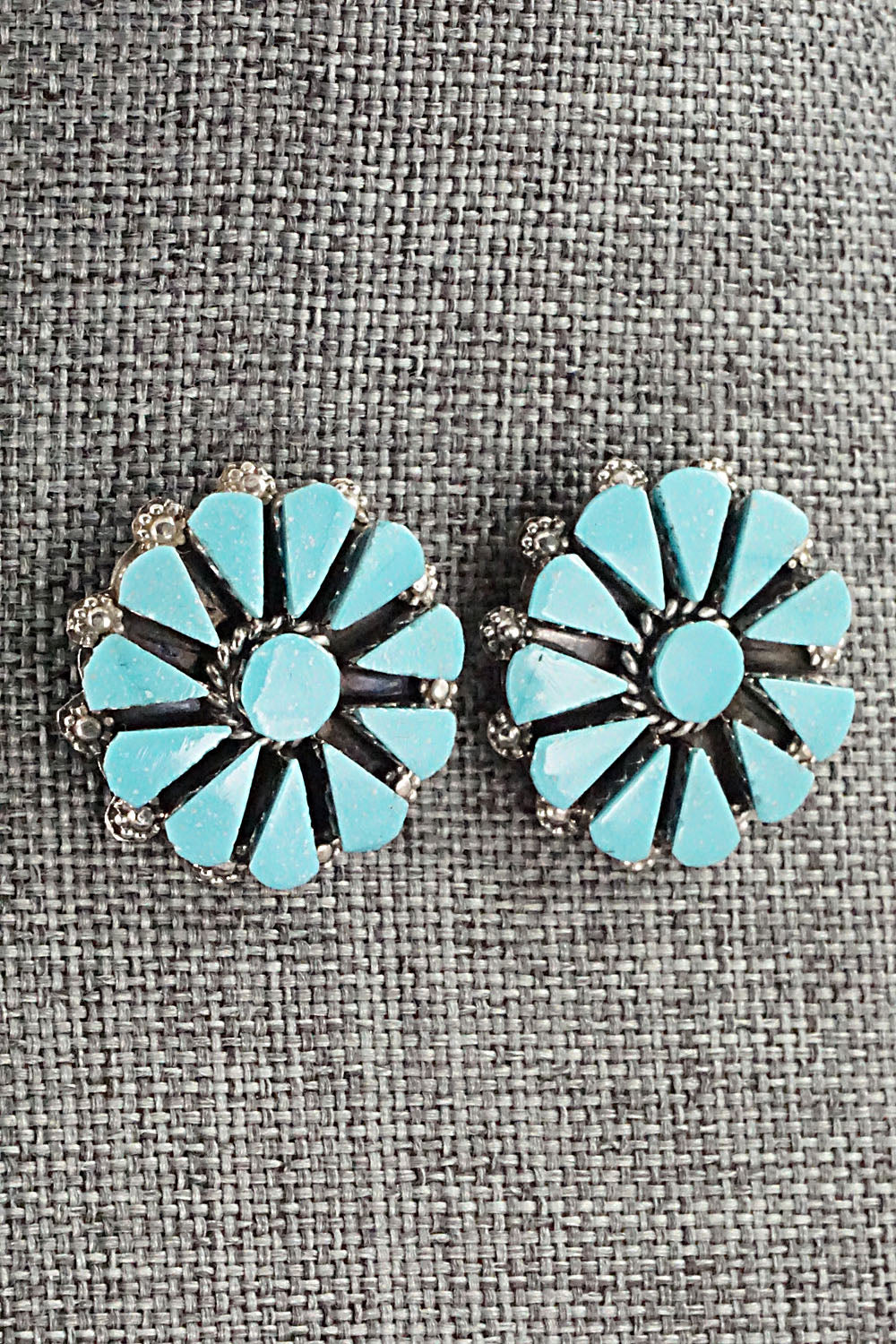 Turquoise & Sterling Silver Earrings - Merlinda Chavez