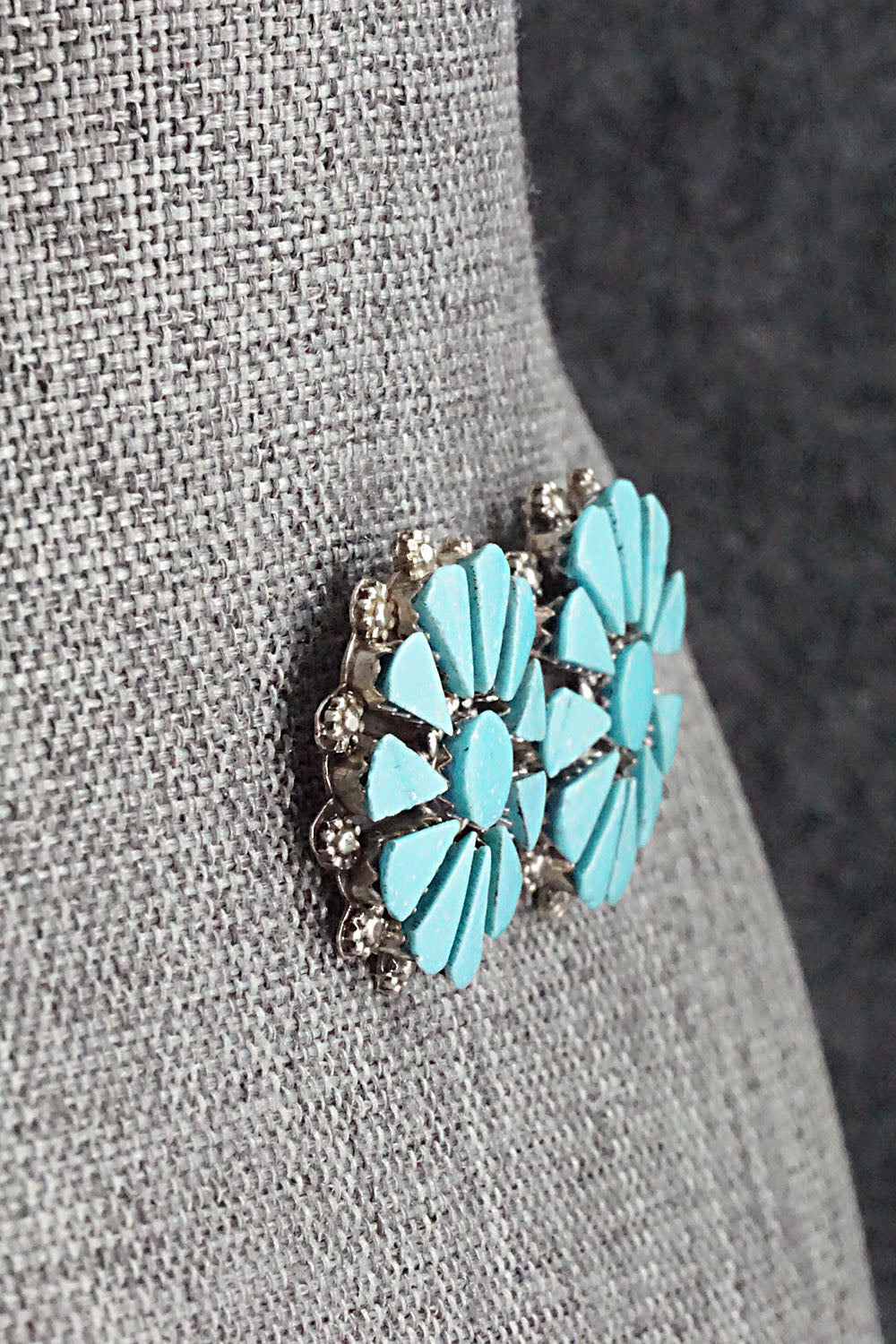 Turquoise & Sterling Silver Earrings - Merlinda Chavez