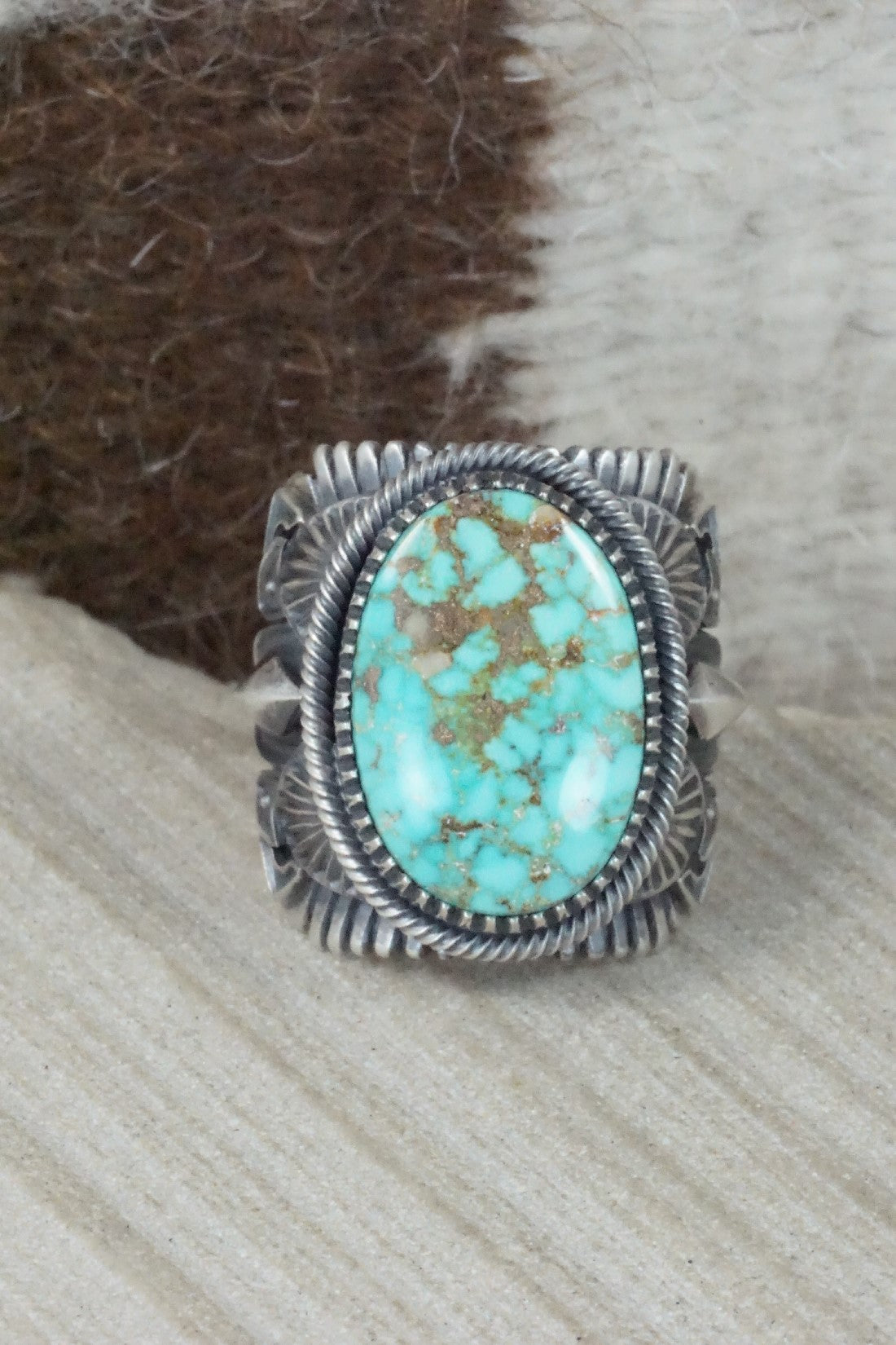 Turquoise & Sterling Silver Ring - Derrick Gordon - 10