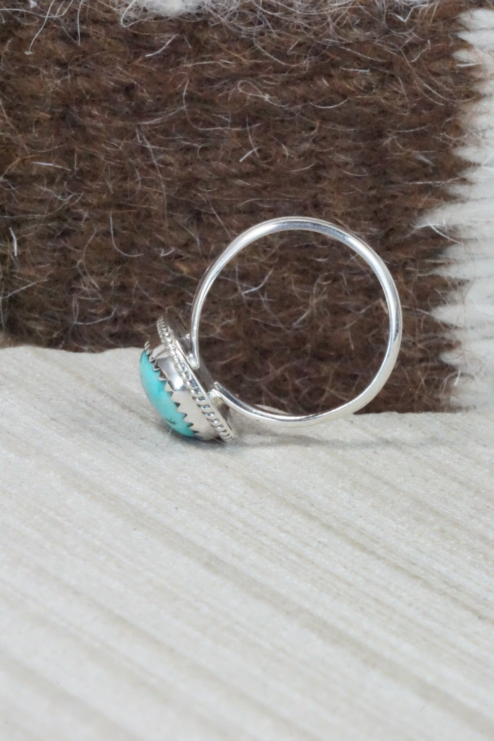 Turquoise & Sterling Silver Ring - Jamie Saunders - Size 6.5