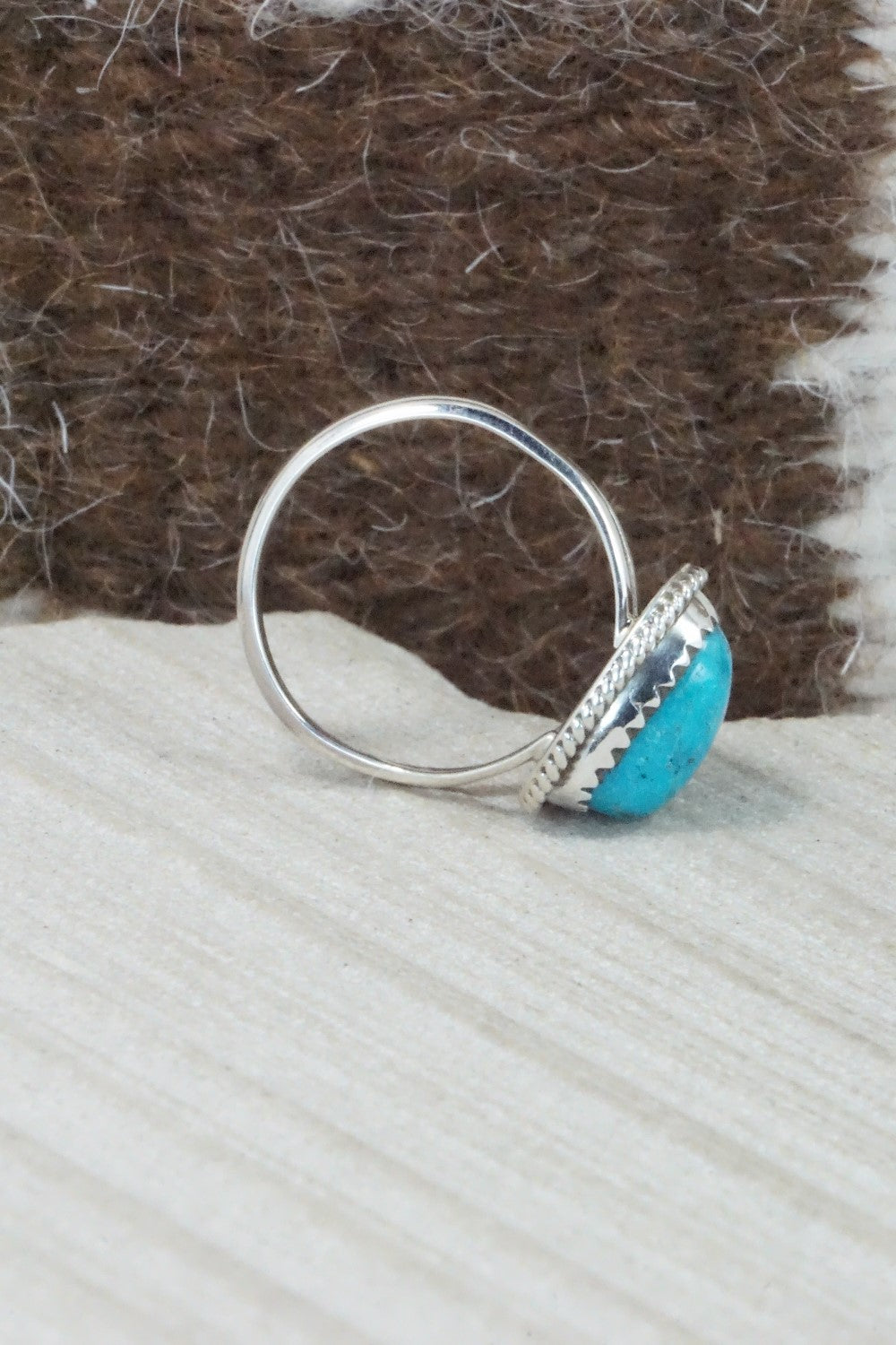Turquoise & Sterling Silver Ring - Jamie Saunders - Size 7.25