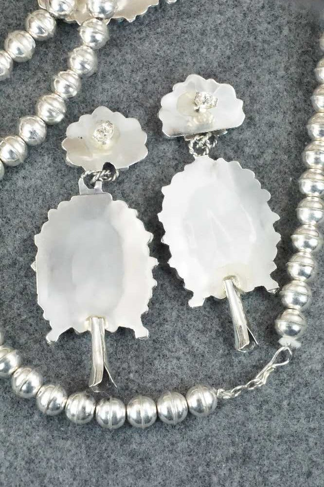 Turquoise & Sterling Silver Squash Blossom Set - Victor Begay
