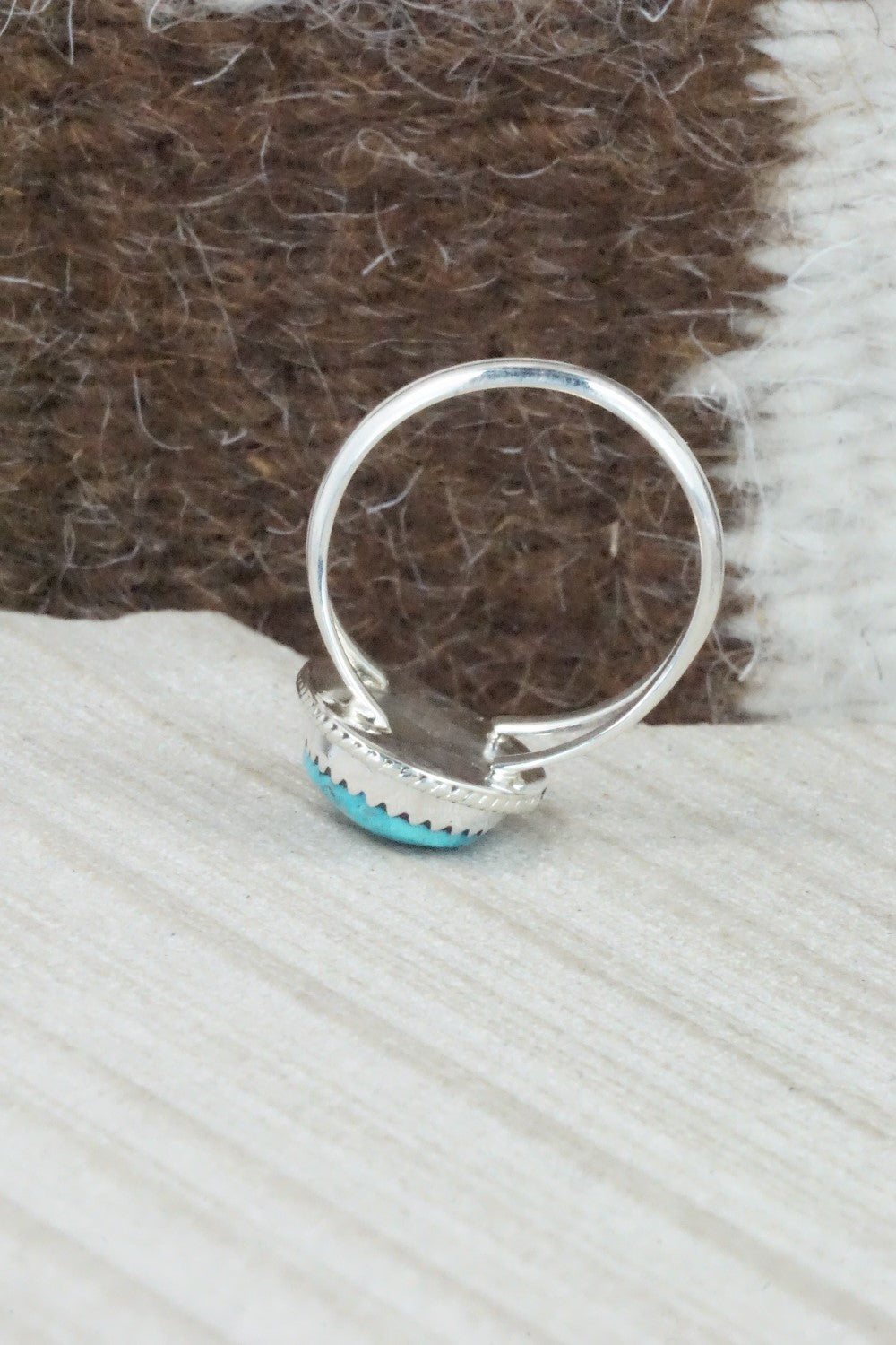 Turquoise & Sterling Silver Ring - Jamie Saunders - Size 8.5