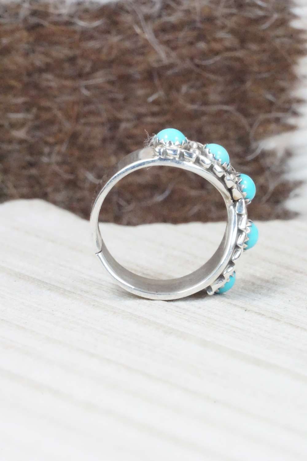 Turquoise & Sterling Silver Ring - Thomas Yazzie - Size 5.75