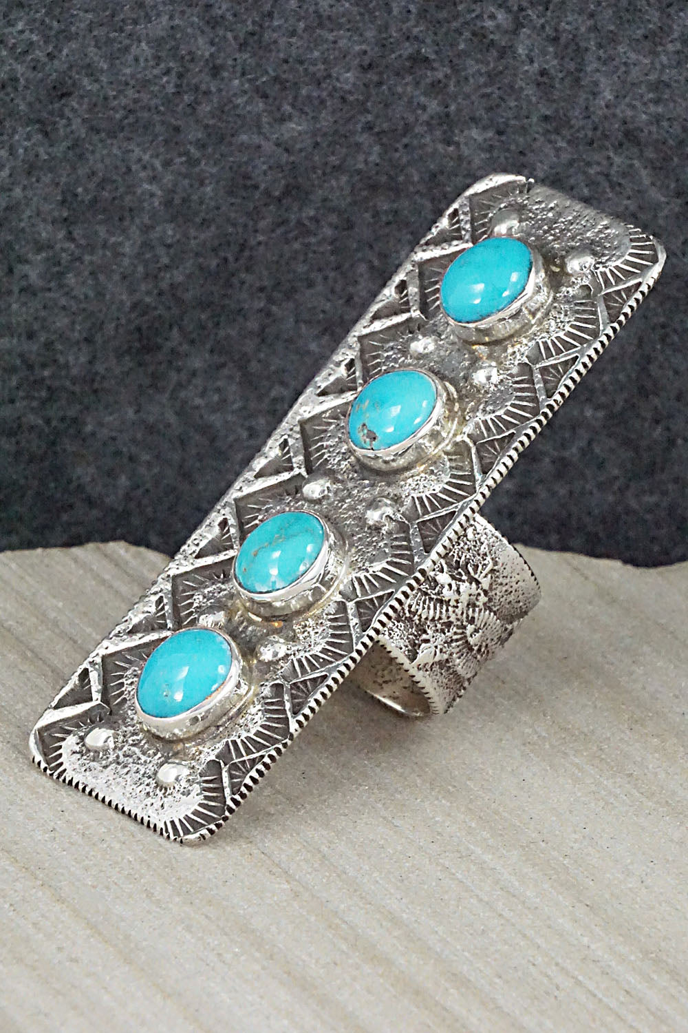 Turquoise & Sterling Silver Ring - Delbert Arviso - Size 8.5
