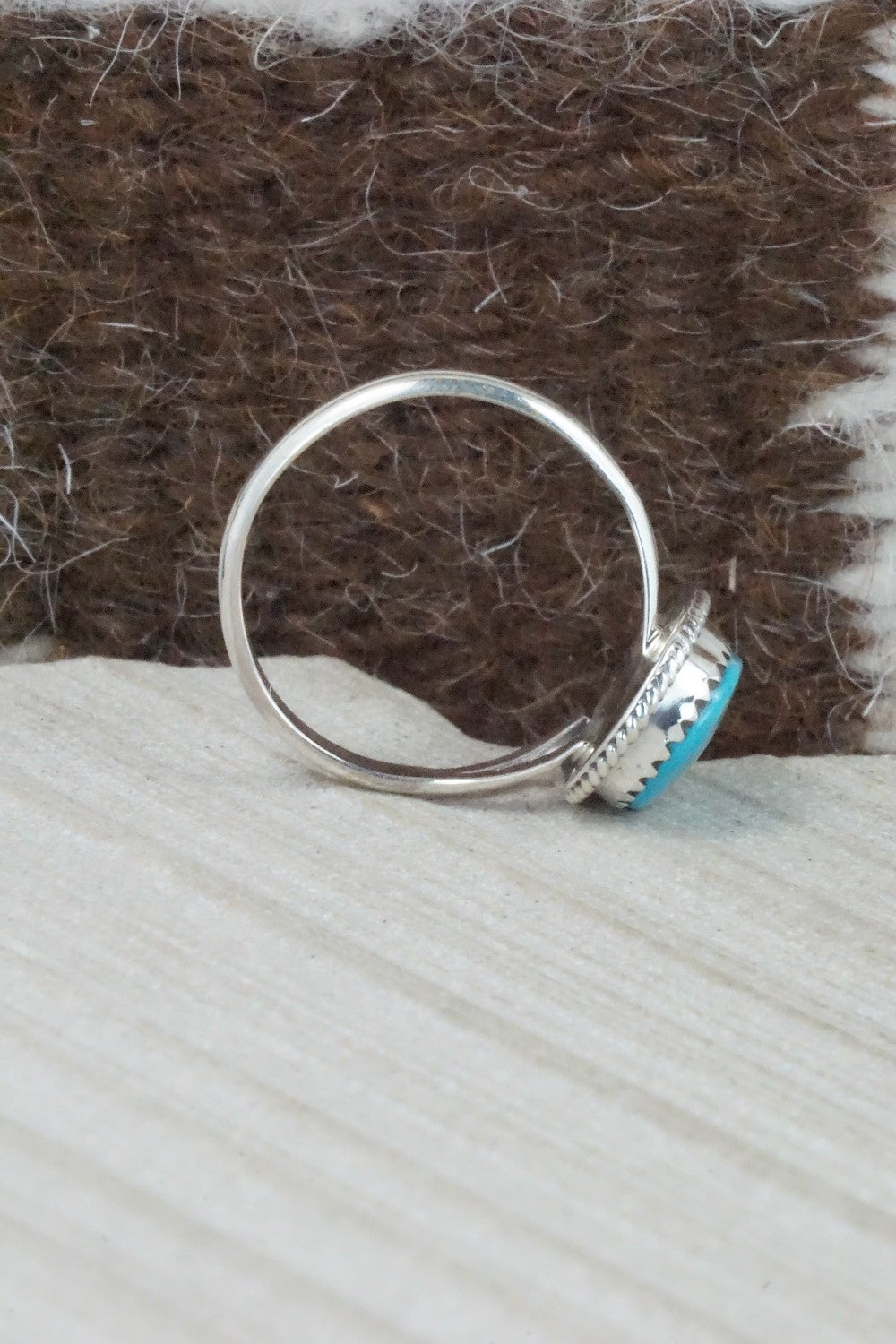 Turquoise & Sterling Silver Ring - Jamie Saunders - Size 9.5