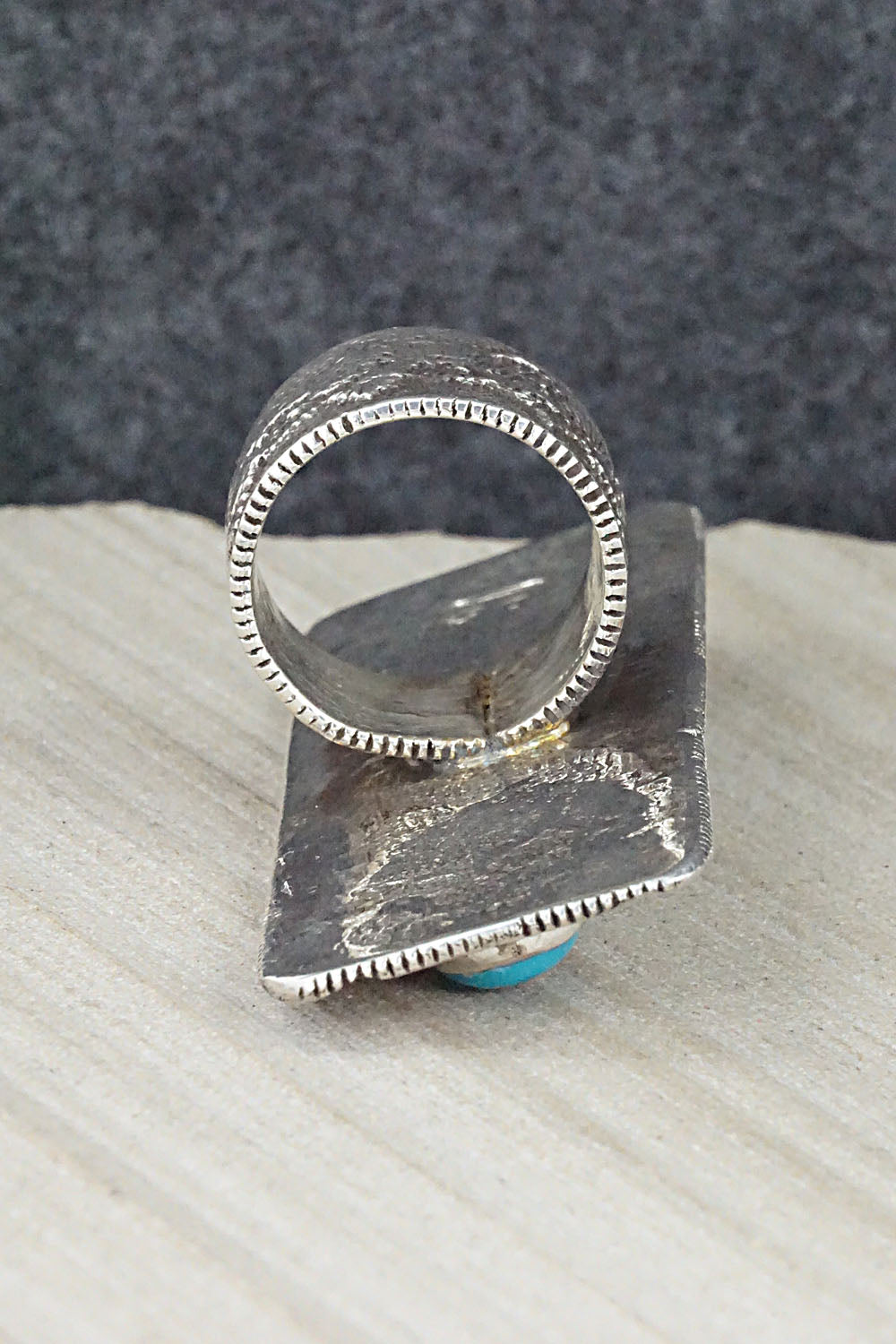 Turquoise & Sterling Silver Ring - Delbert Arviso - Size 8.5