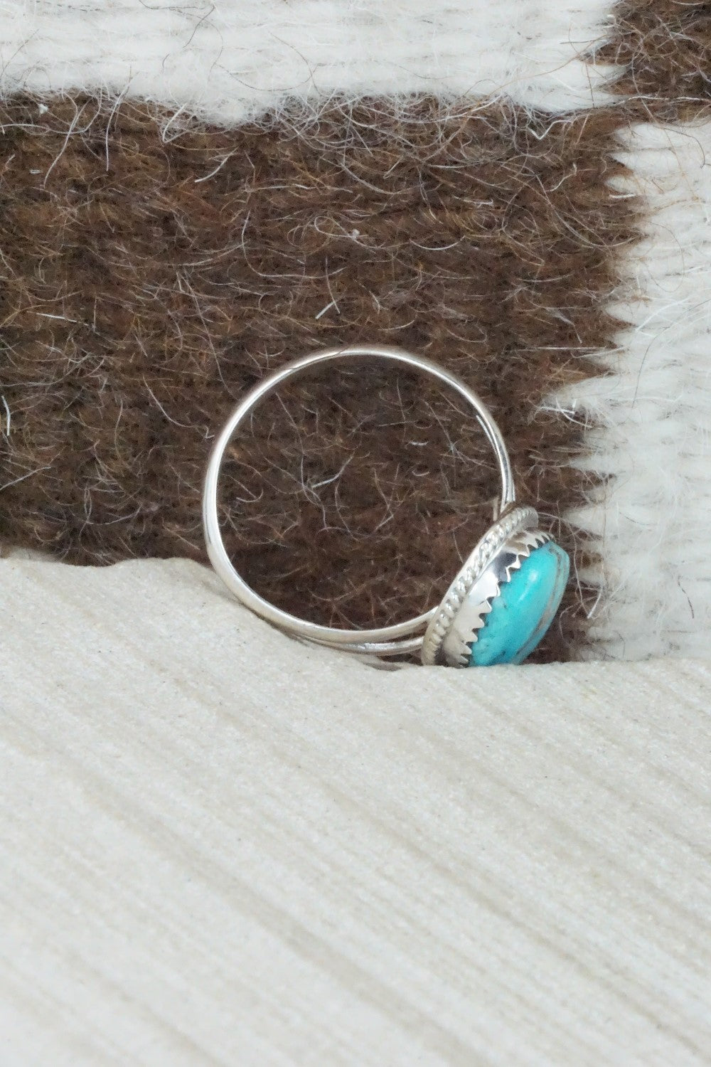 Turquoise & Sterling Silver Ring - Jamie Saunders - Size 9.75