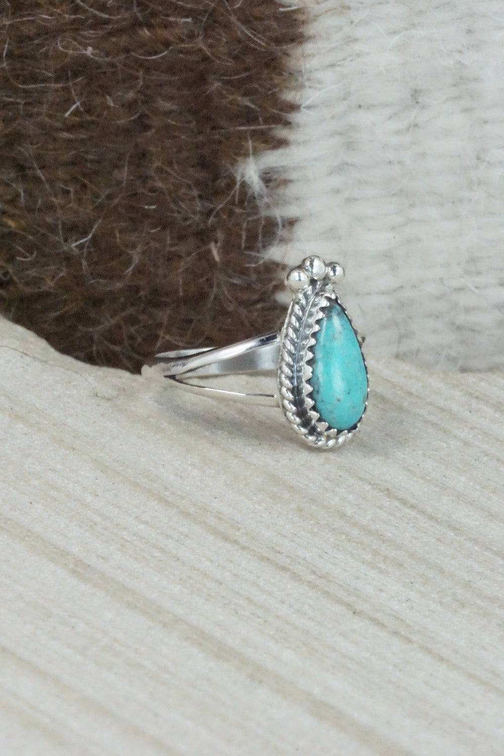 Turquoise & Sterling Silver Ring - Alice Rose Saunders - Size 7.75
