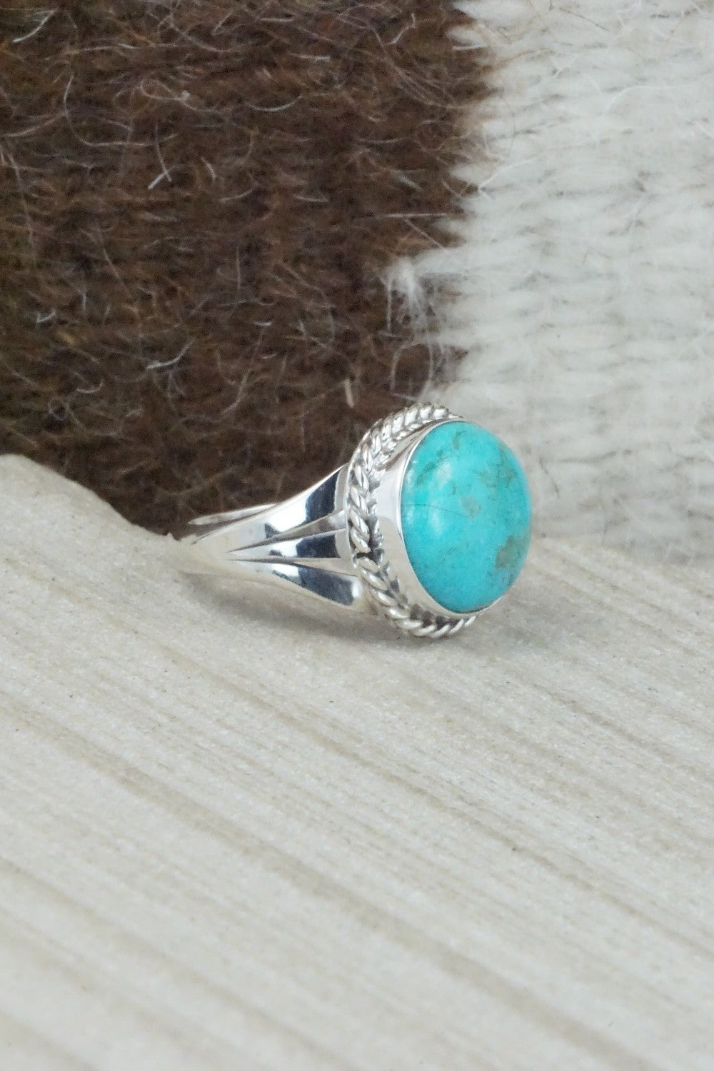 Turquoise & Sterling Silver Ring - Jamie Saunders - Size 6.75